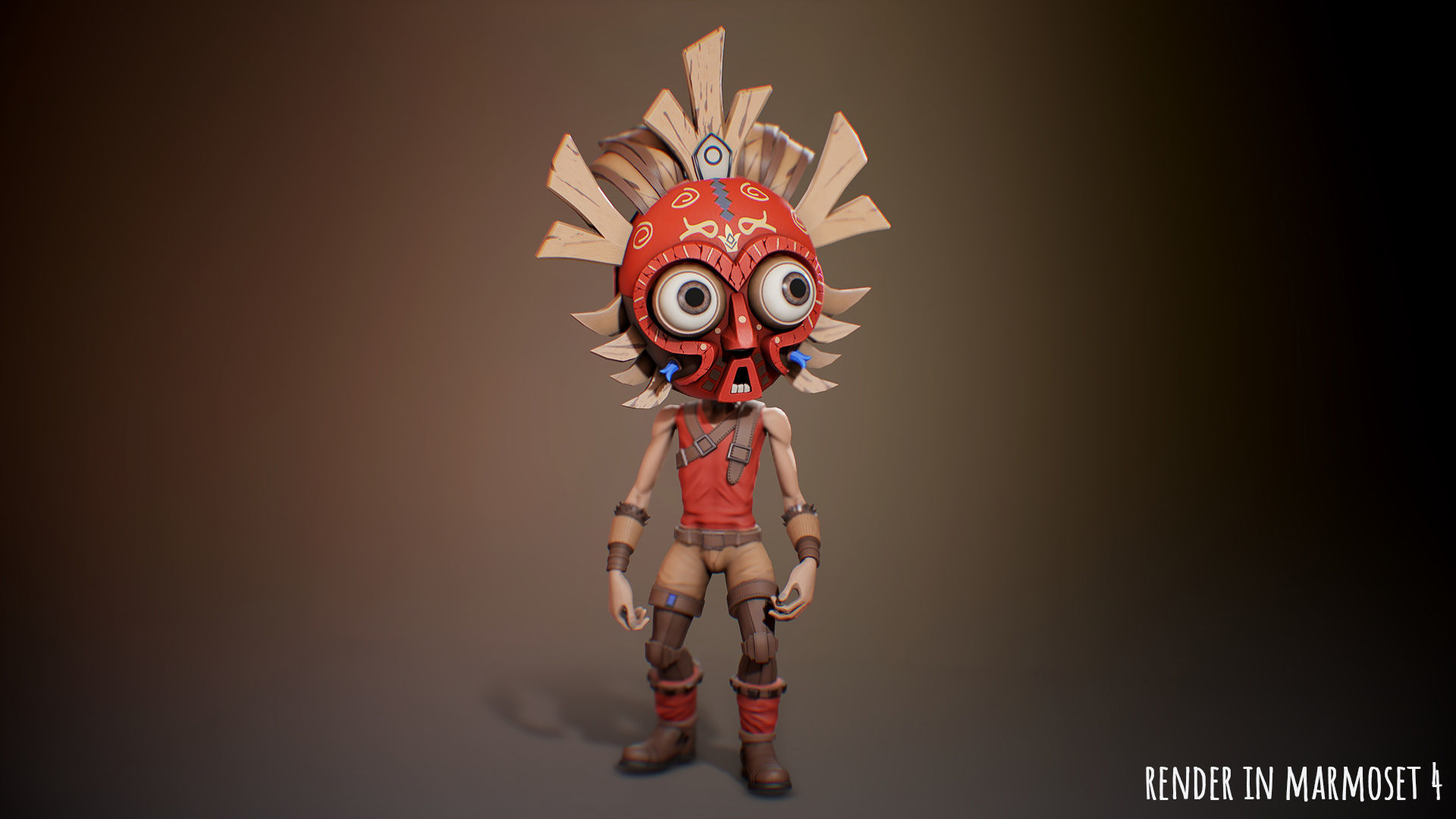 Stylized Character Druid 4 Low-poly 3D model_18