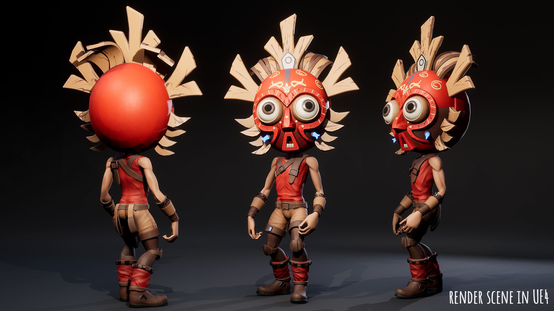 Stylized Character Druid 4 Low-poly 3D model_26