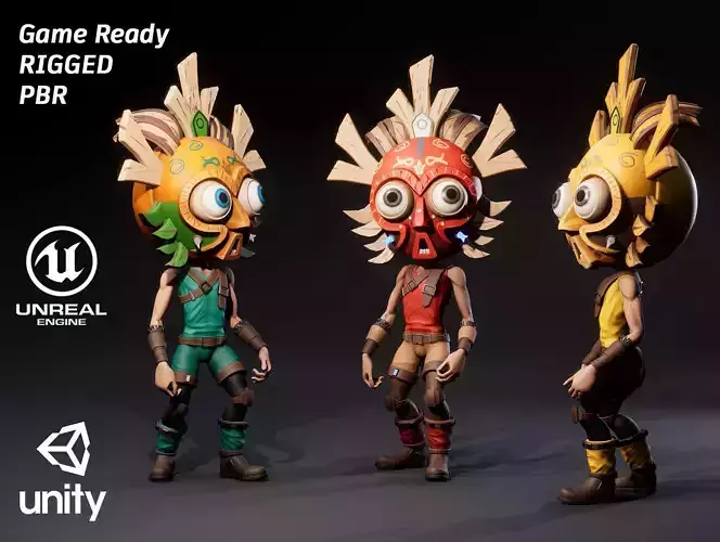 Stylized Character Druid 4 Low-poly 3D model