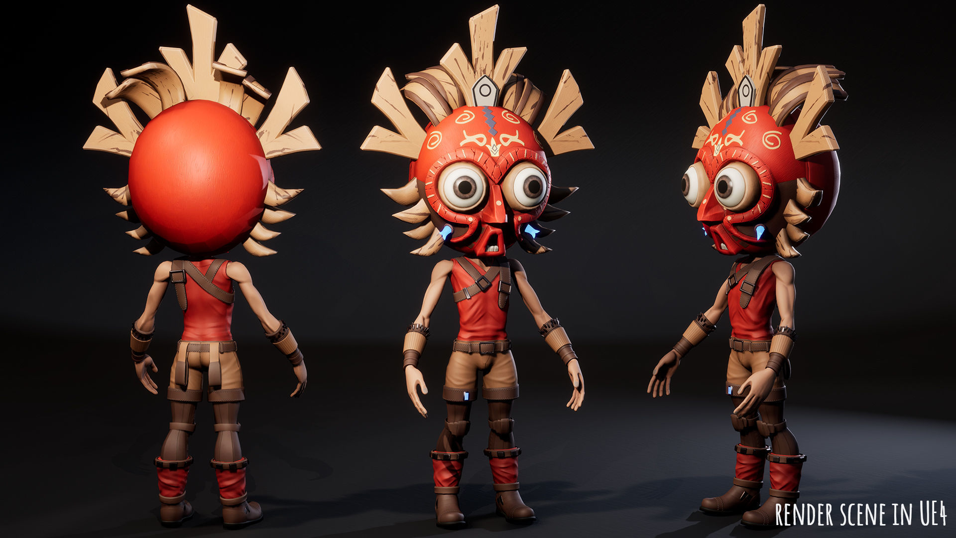 Stylized Character Druid 4 Low-poly 3D model_3