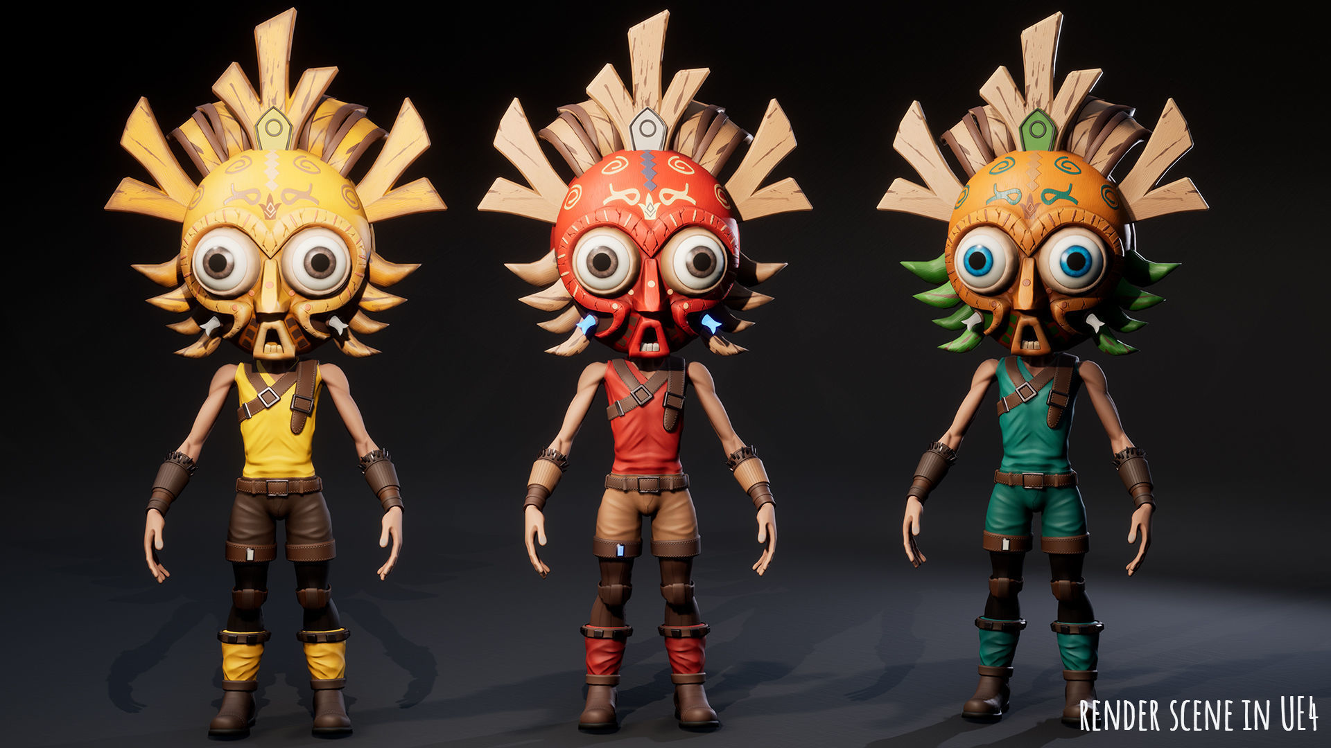 Stylized Character Druid 4 Low-poly 3D model_16