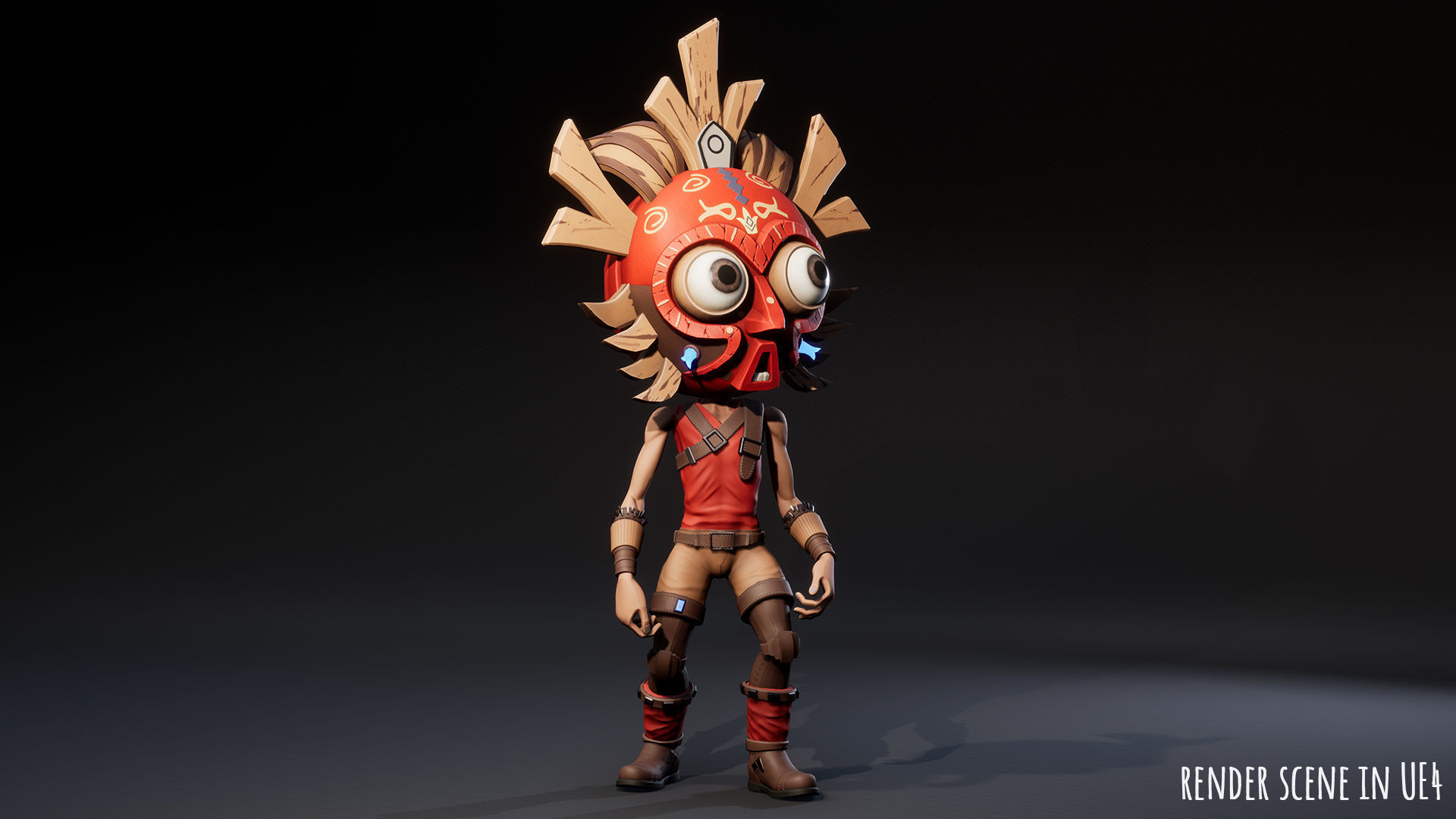 Stylized Character Druid 4 Low-poly 3D model_12