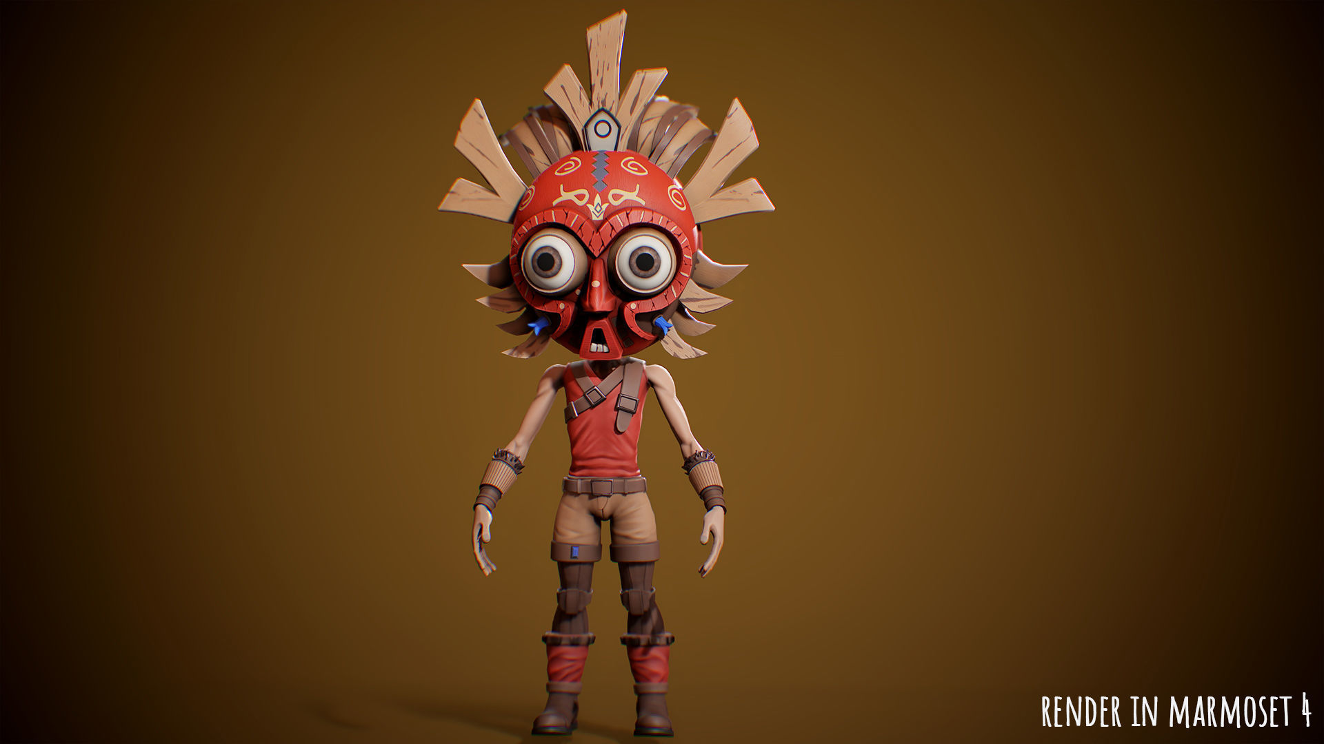 Stylized Character Druid 4 Low-poly 3D model_9