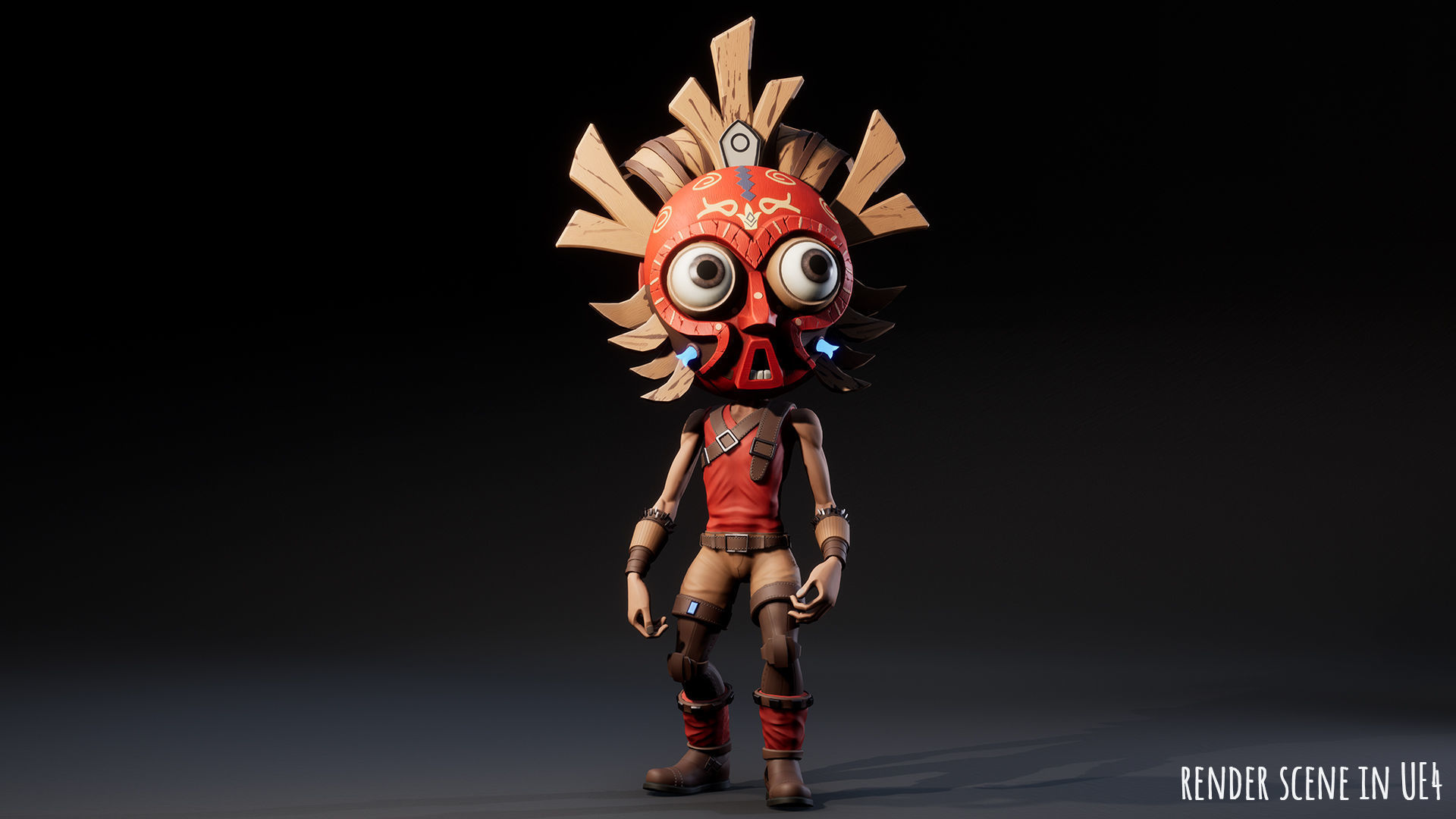 Stylized Character Druid 4 Low-poly 3D model_11