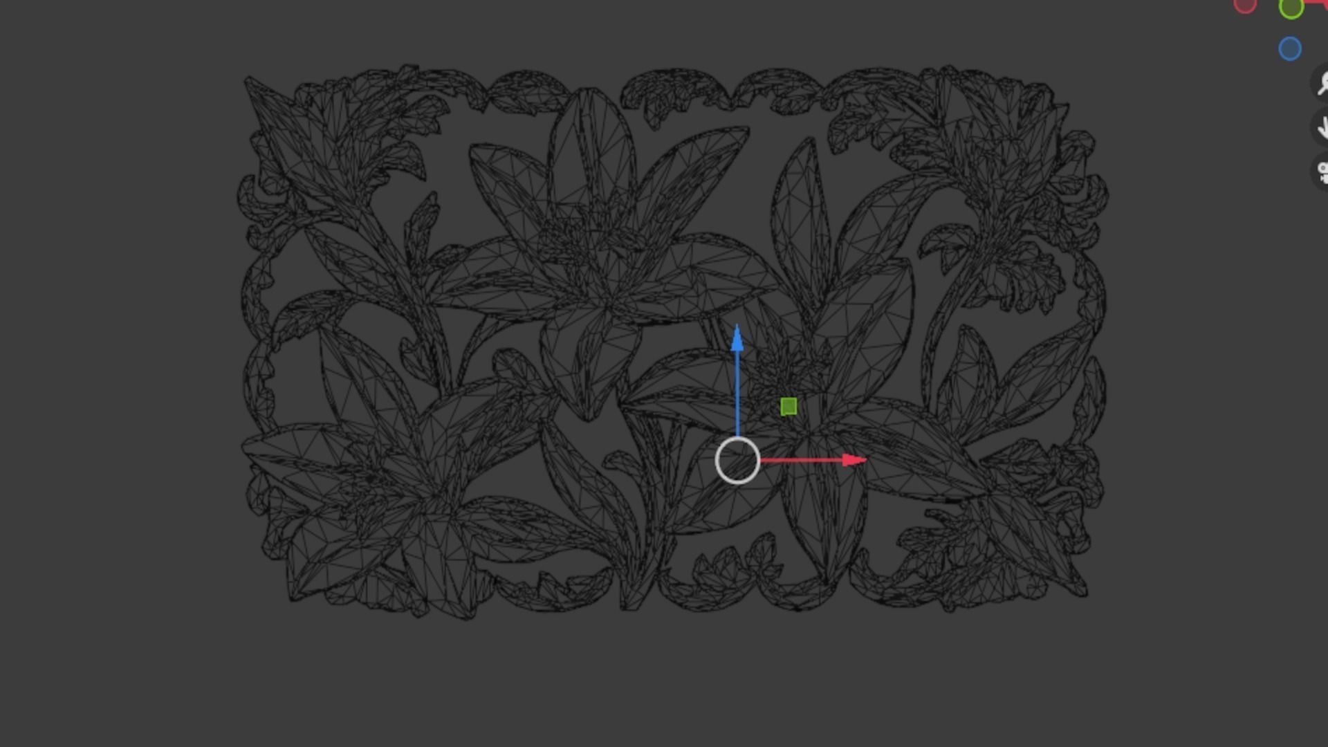 mural flowers decor set wall panel 01 3D model_6