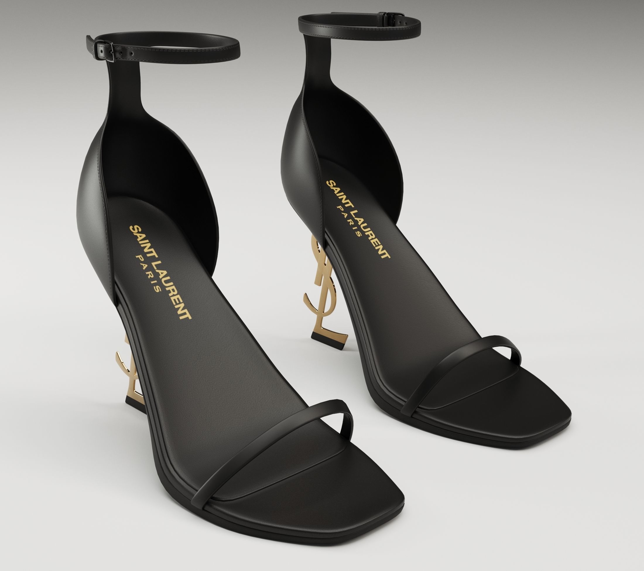 Saint Laurent heels glossy and mate Low-poly 3D model_1