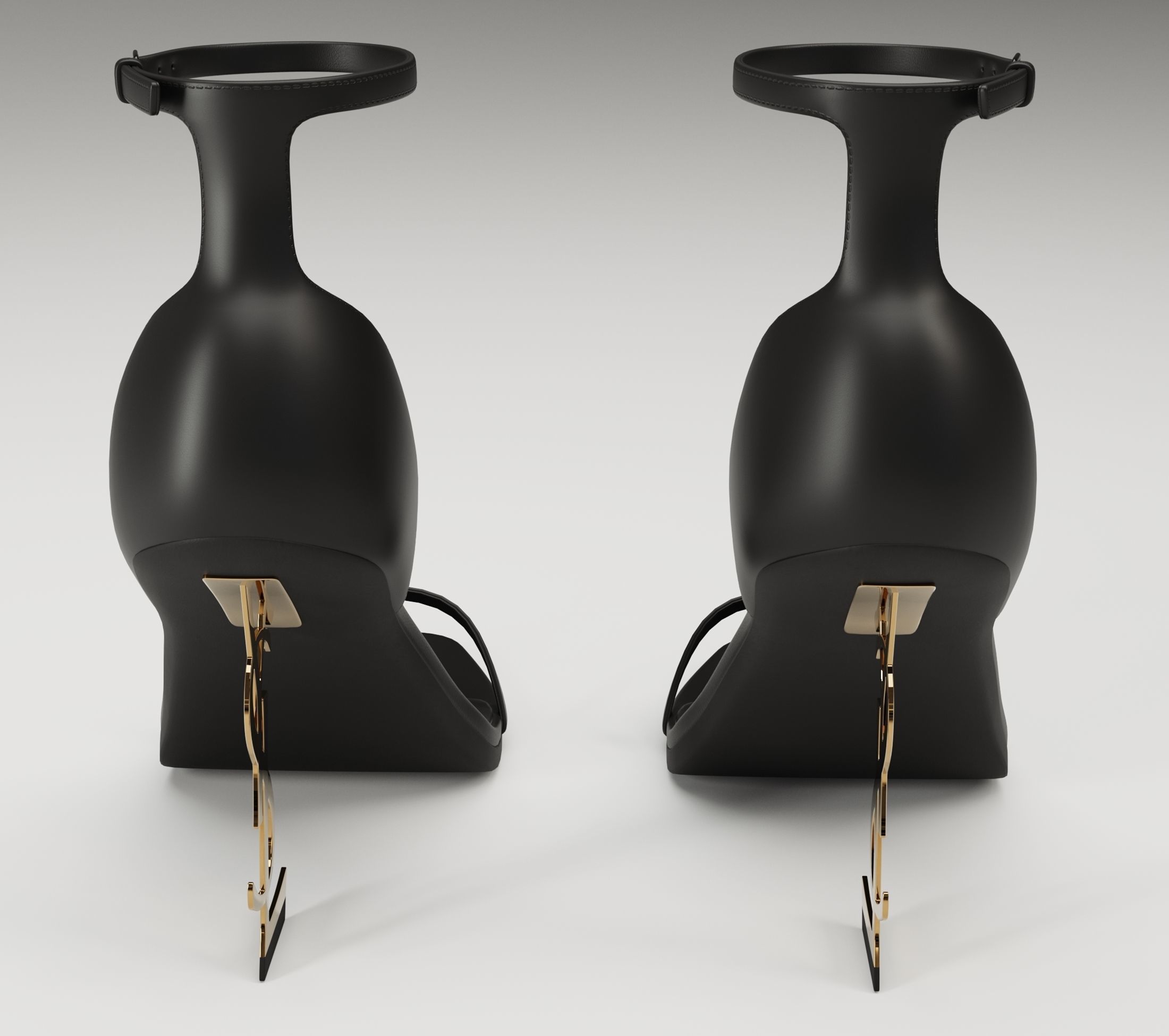 Saint Laurent heels glossy and mate Low-poly 3D model_12