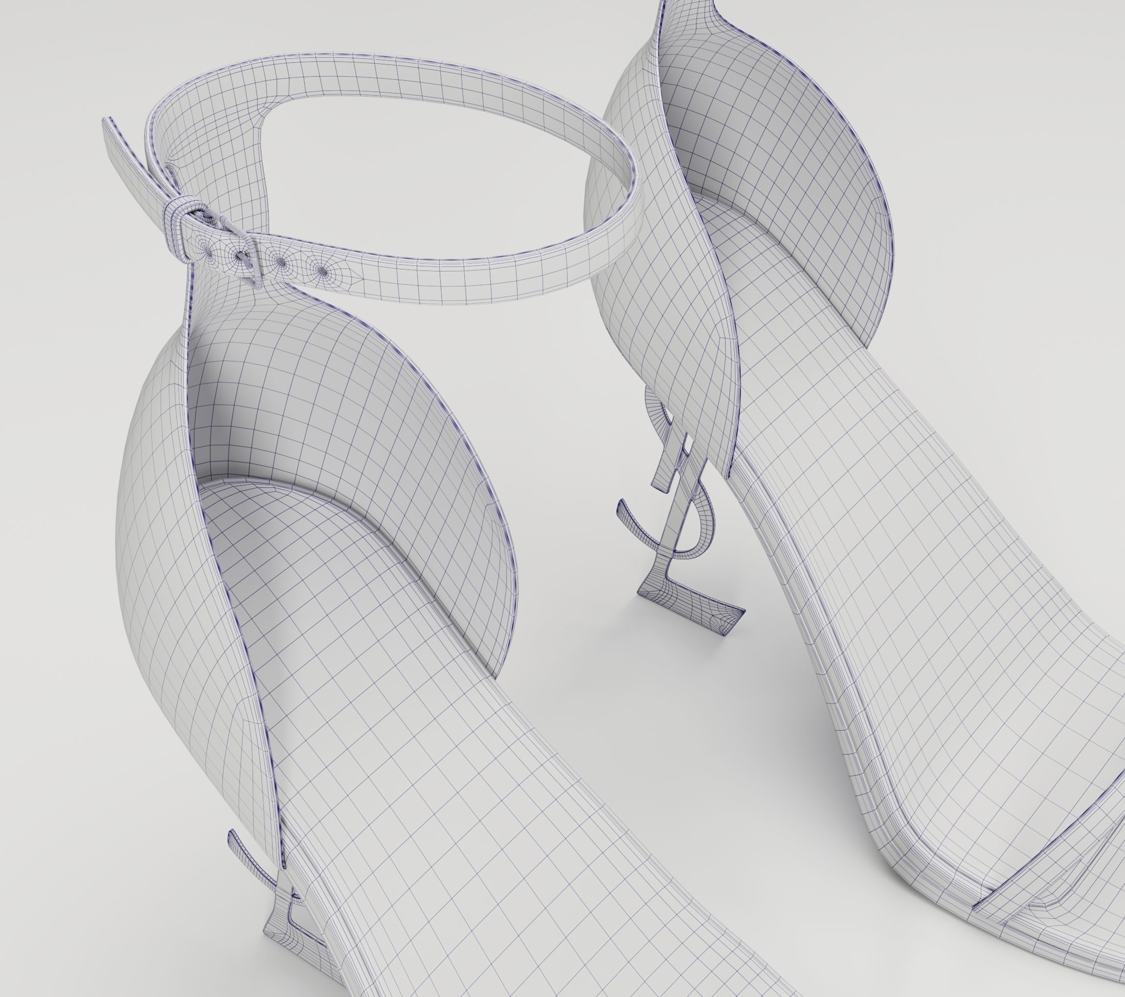 Saint Laurent heels glossy and mate Low-poly 3D model_22