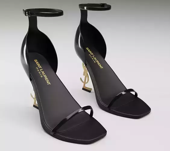 Saint Laurent heels glossy and mate Low-poly 3D model