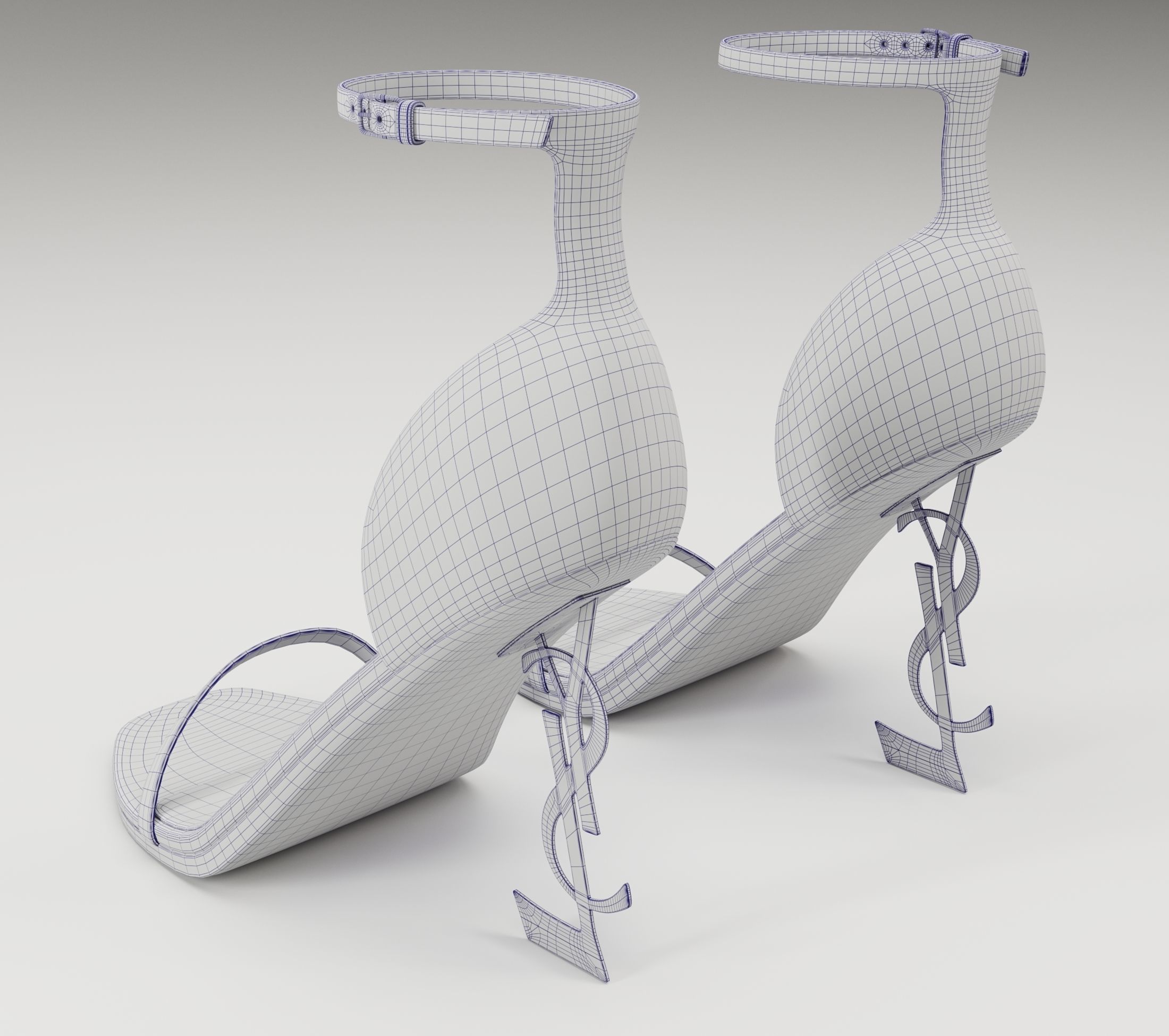 Saint Laurent heels glossy and mate Low-poly 3D model_26