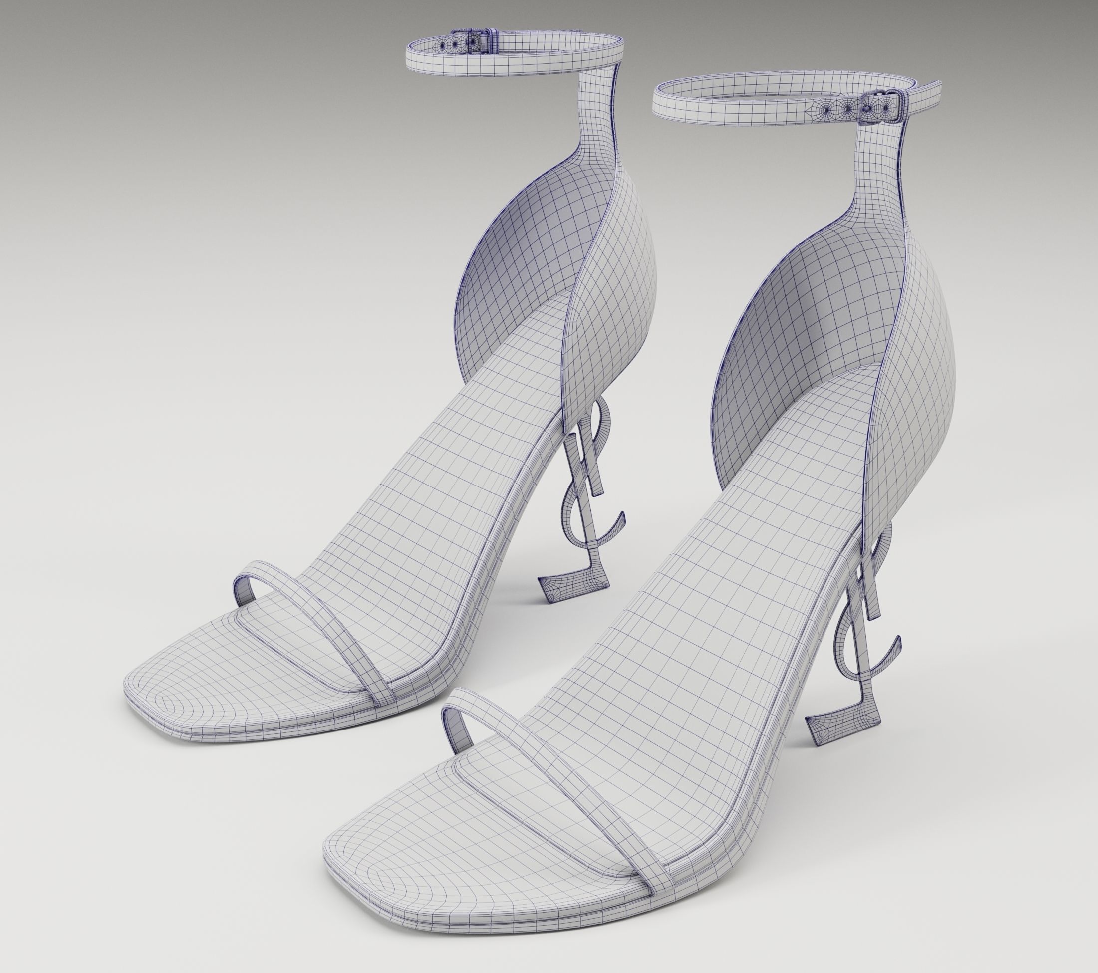 Saint Laurent heels glossy and mate Low-poly 3D model_20