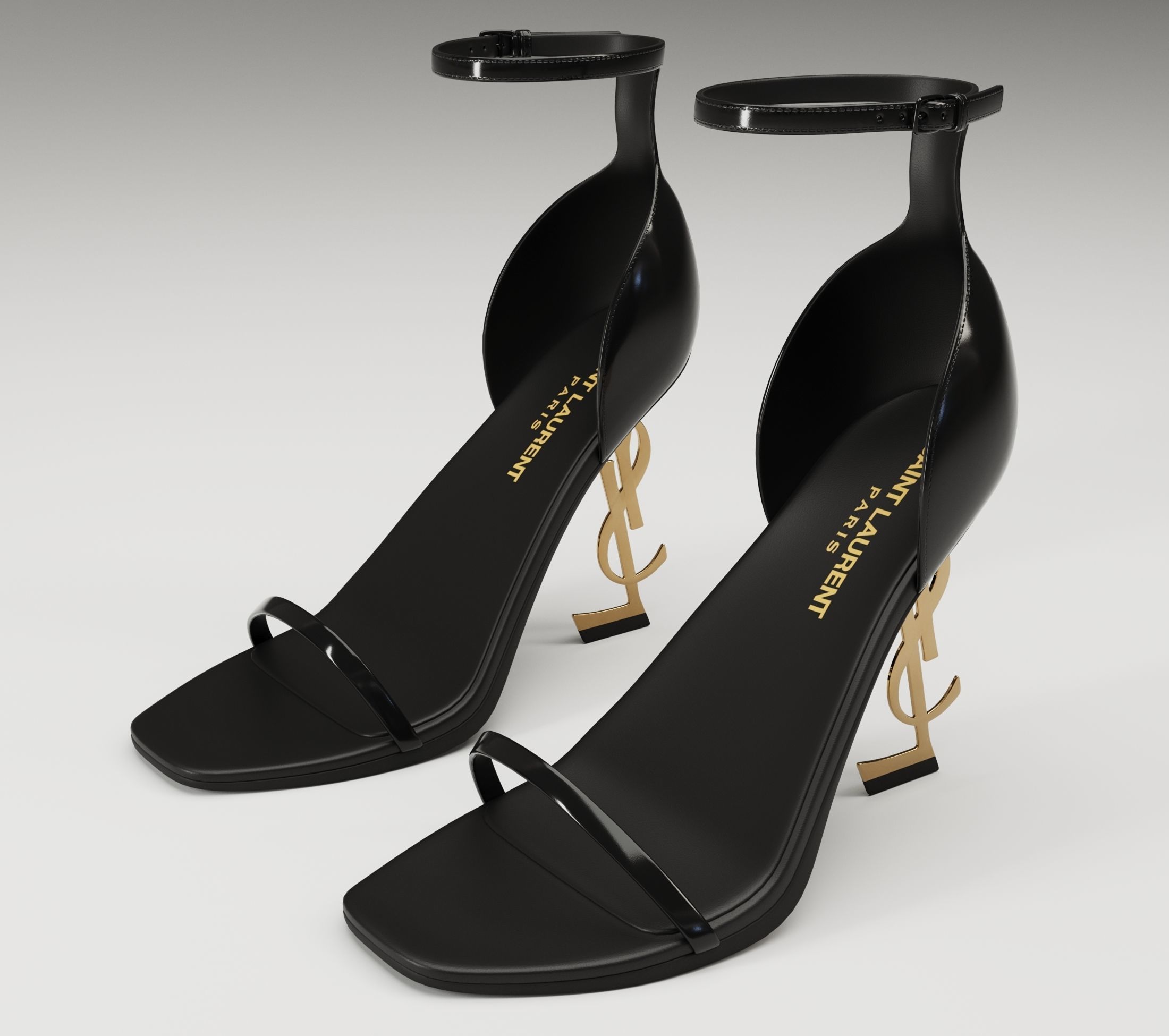 Saint Laurent heels glossy and mate Low-poly 3D model_18