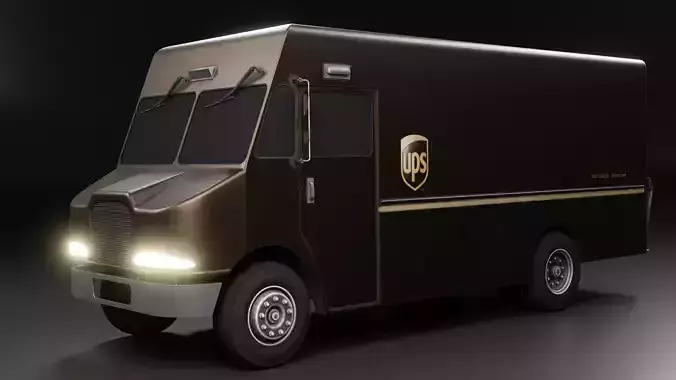 Ups Van Low-poly 3D model