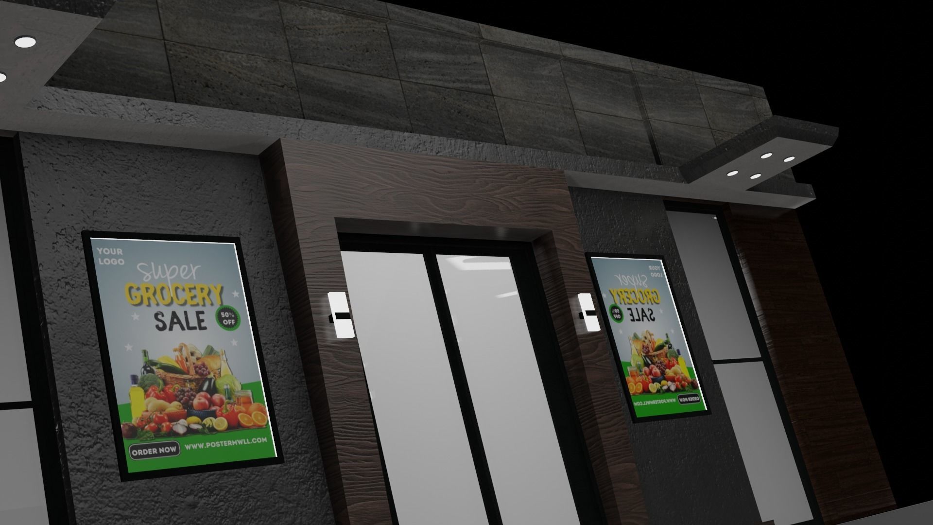 Tiny Modern store Free low-poly 3D model_2