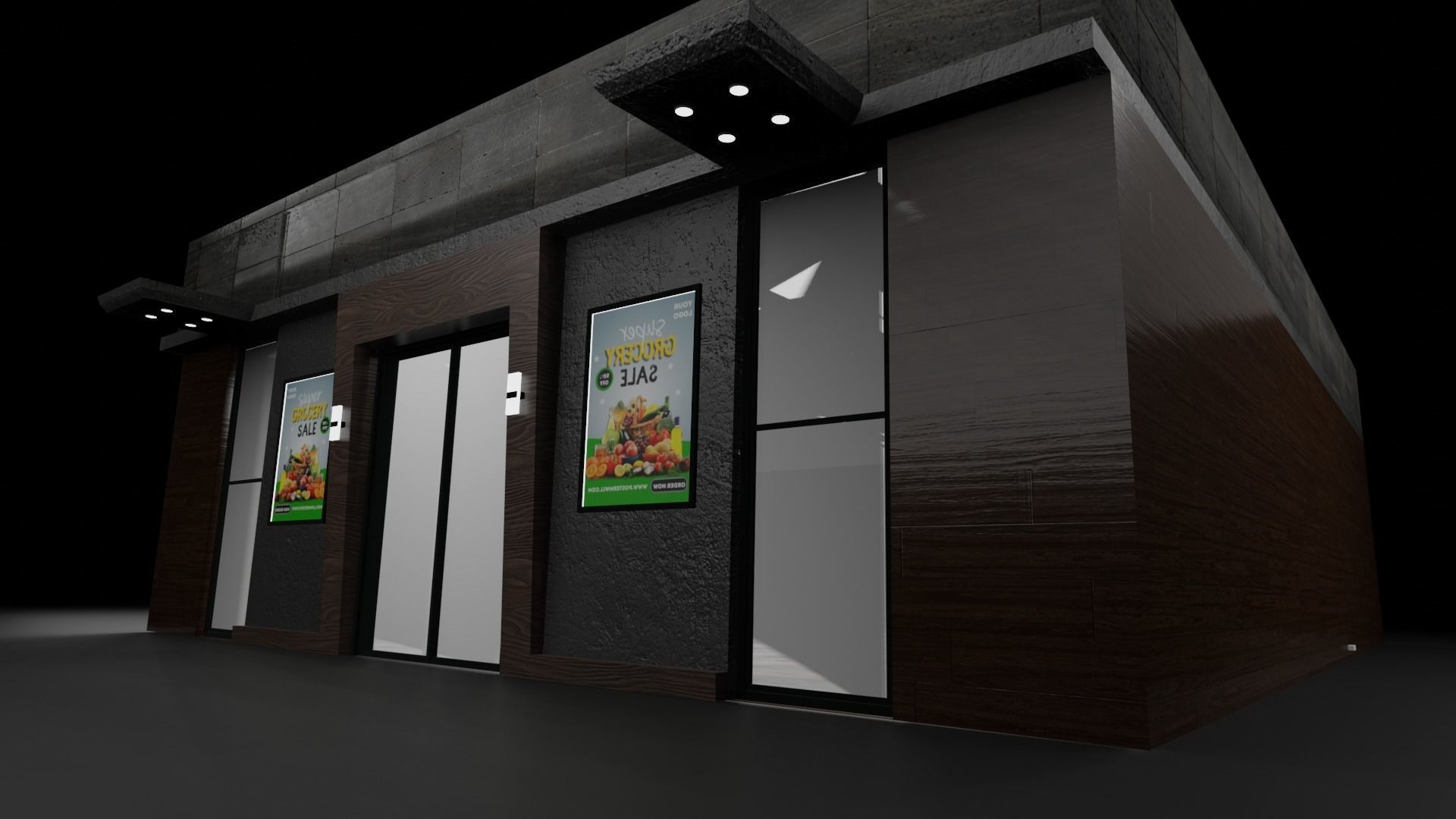 Tiny Modern store Free low-poly 3D model_5