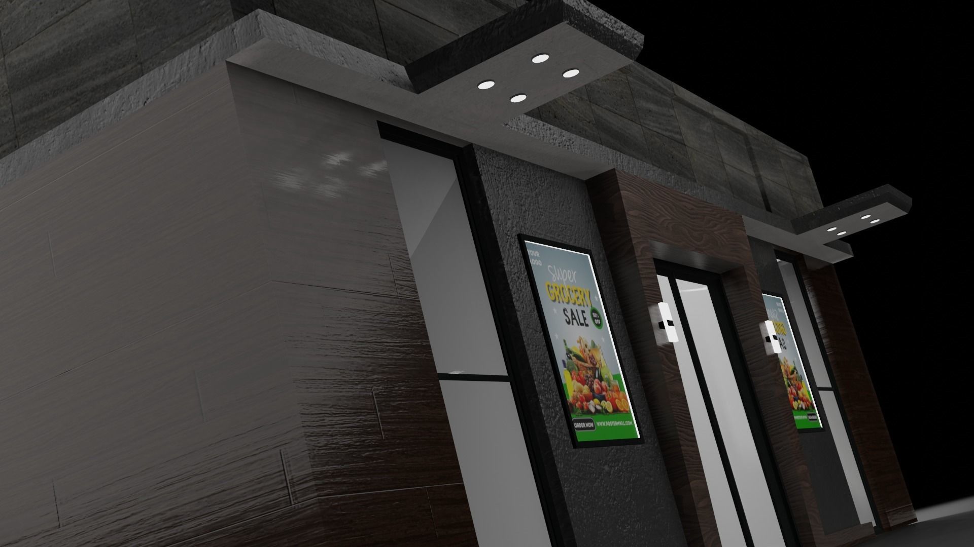 Tiny Modern store Free low-poly 3D model_3