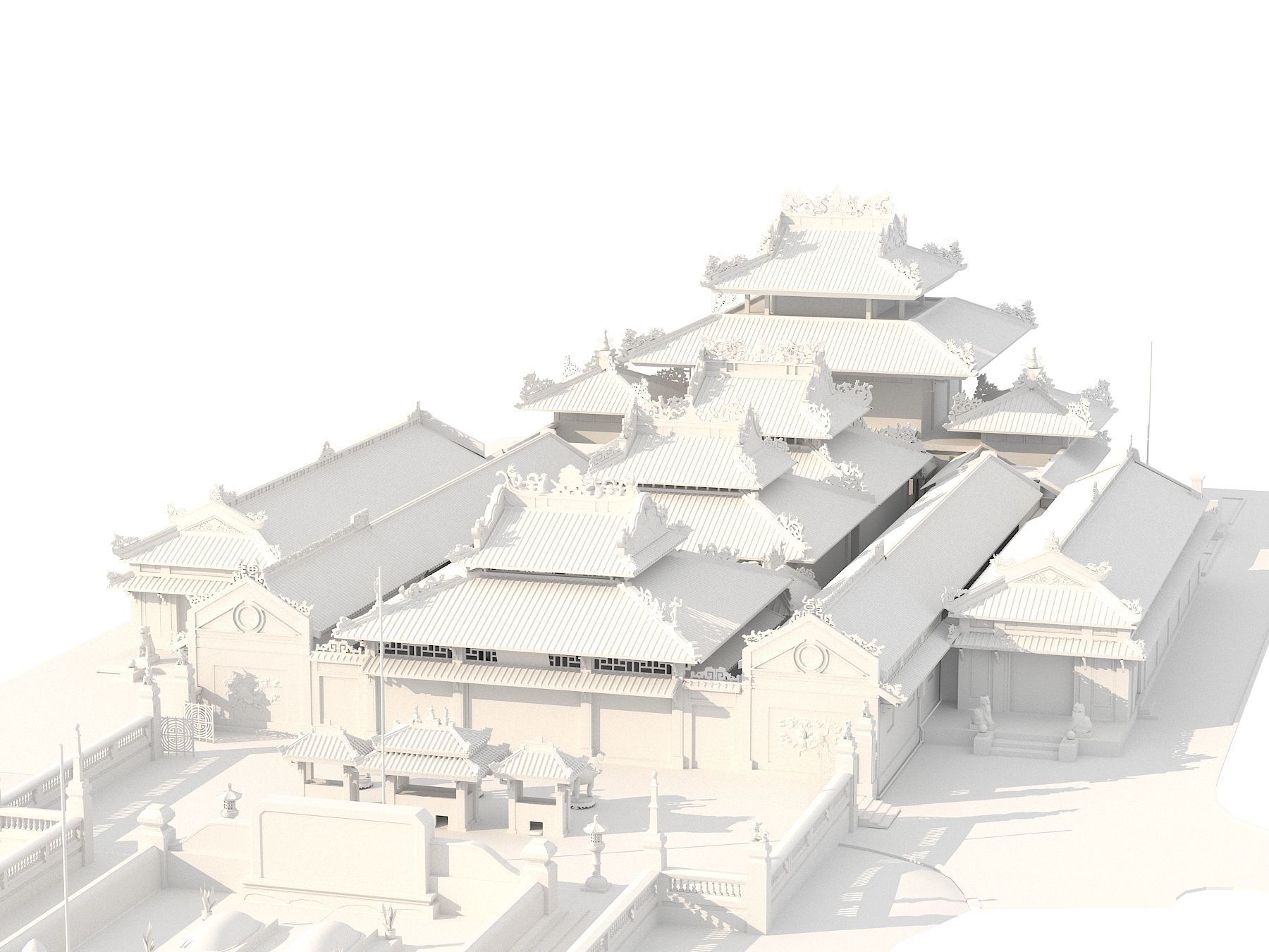 Ancient buildings Low-poly 3D model_12