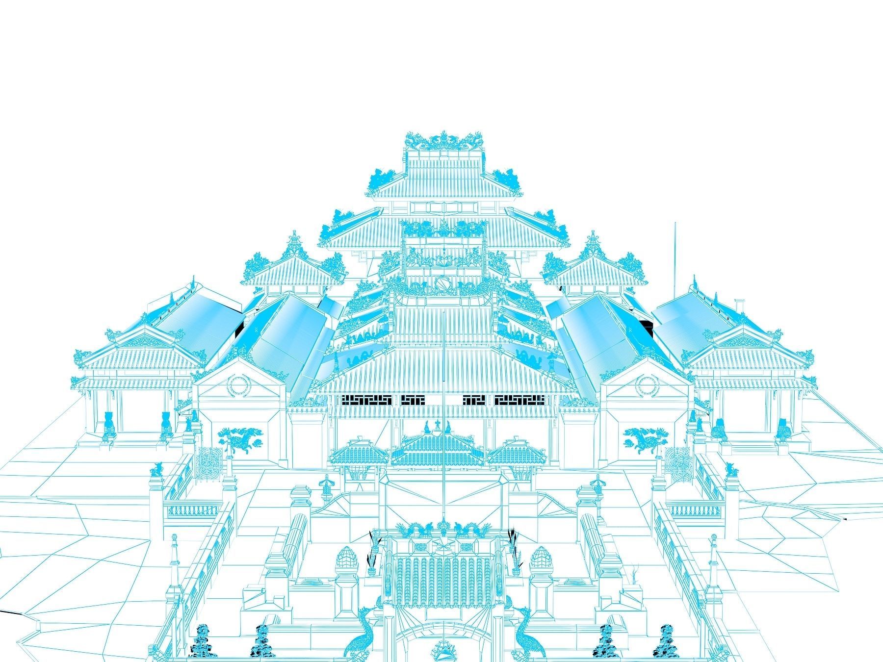 Ancient buildings Low-poly 3D model_11