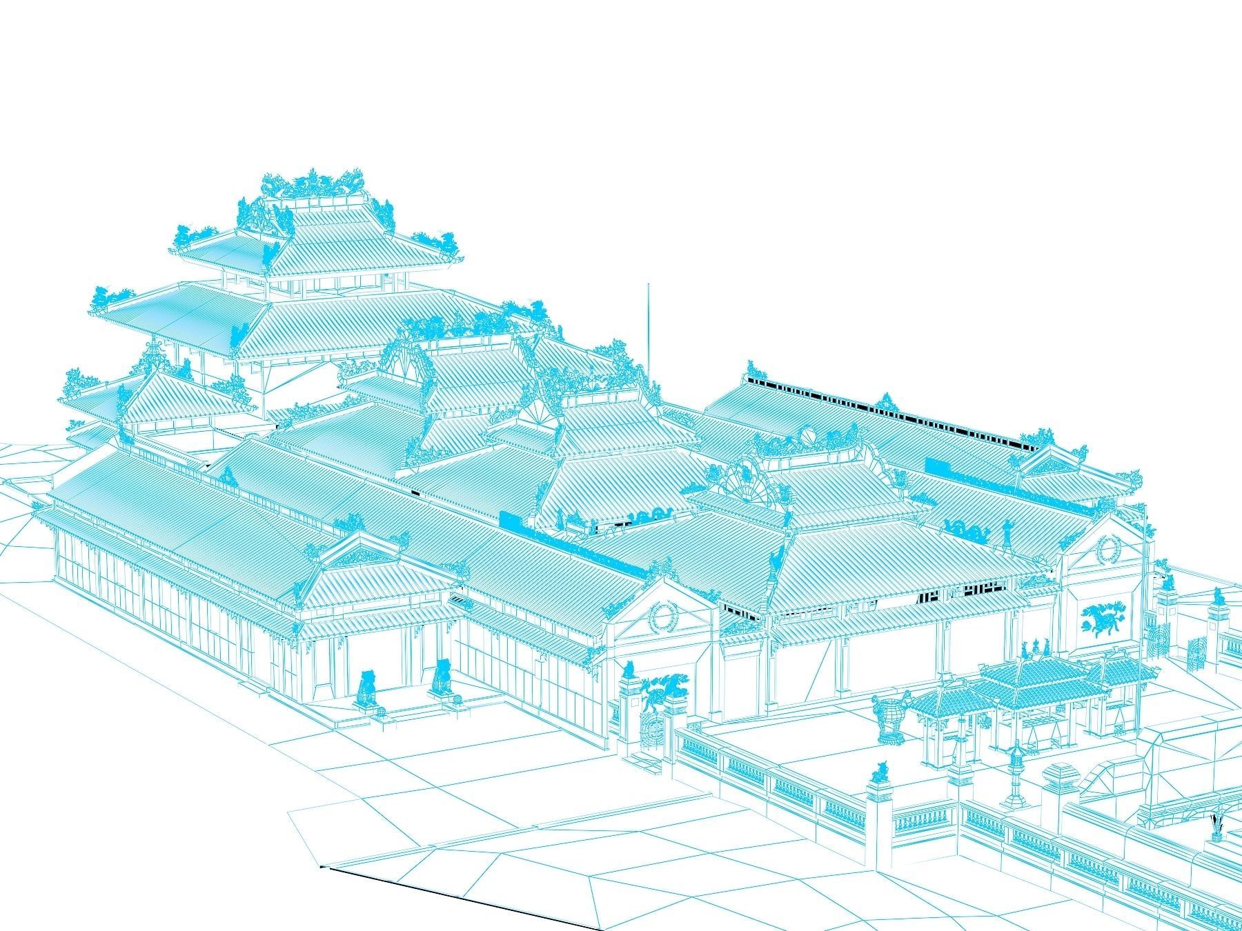 Ancient buildings Low-poly 3D model_10