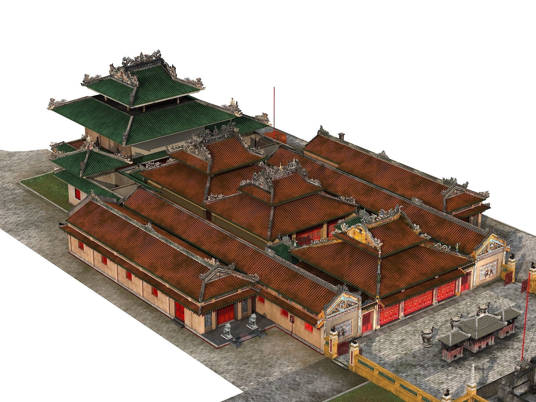 Ancient buildings Low-poly 3D model_7