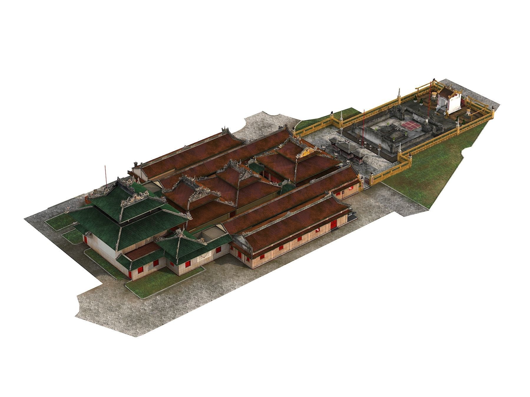 Ancient buildings Low-poly 3D model_5