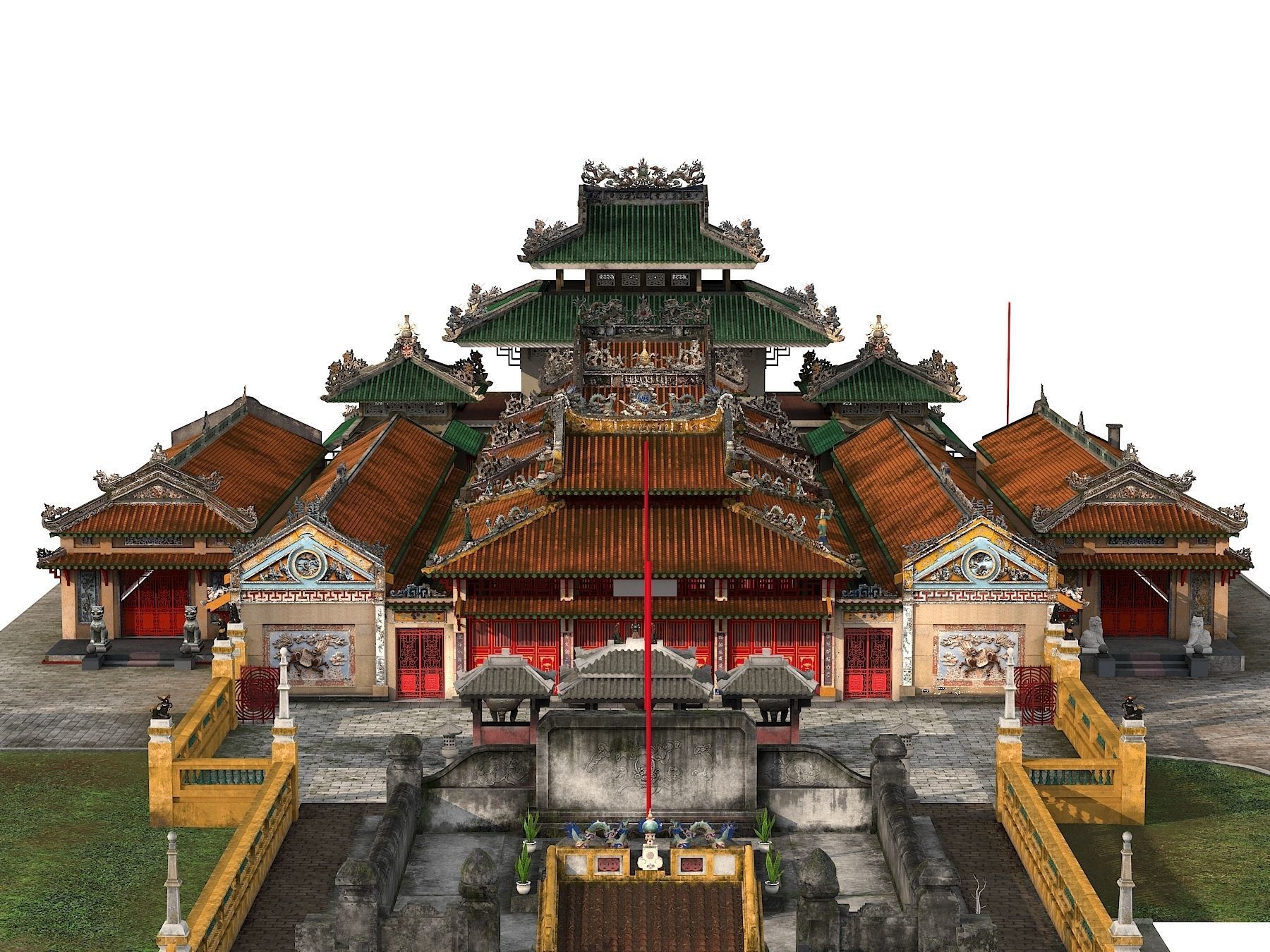 Ancient buildings Low-poly 3D model_2