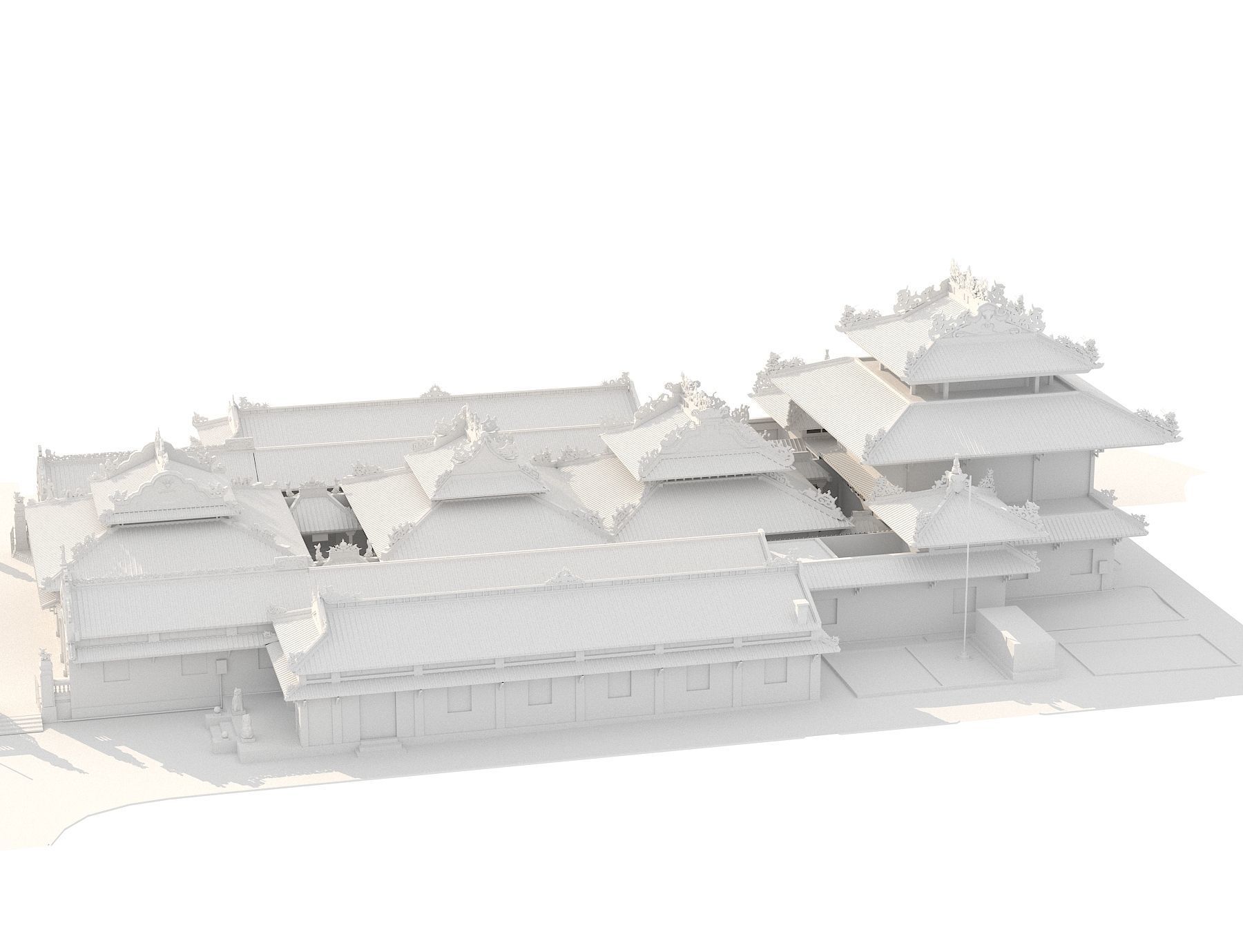 Ancient buildings Low-poly 3D model_13