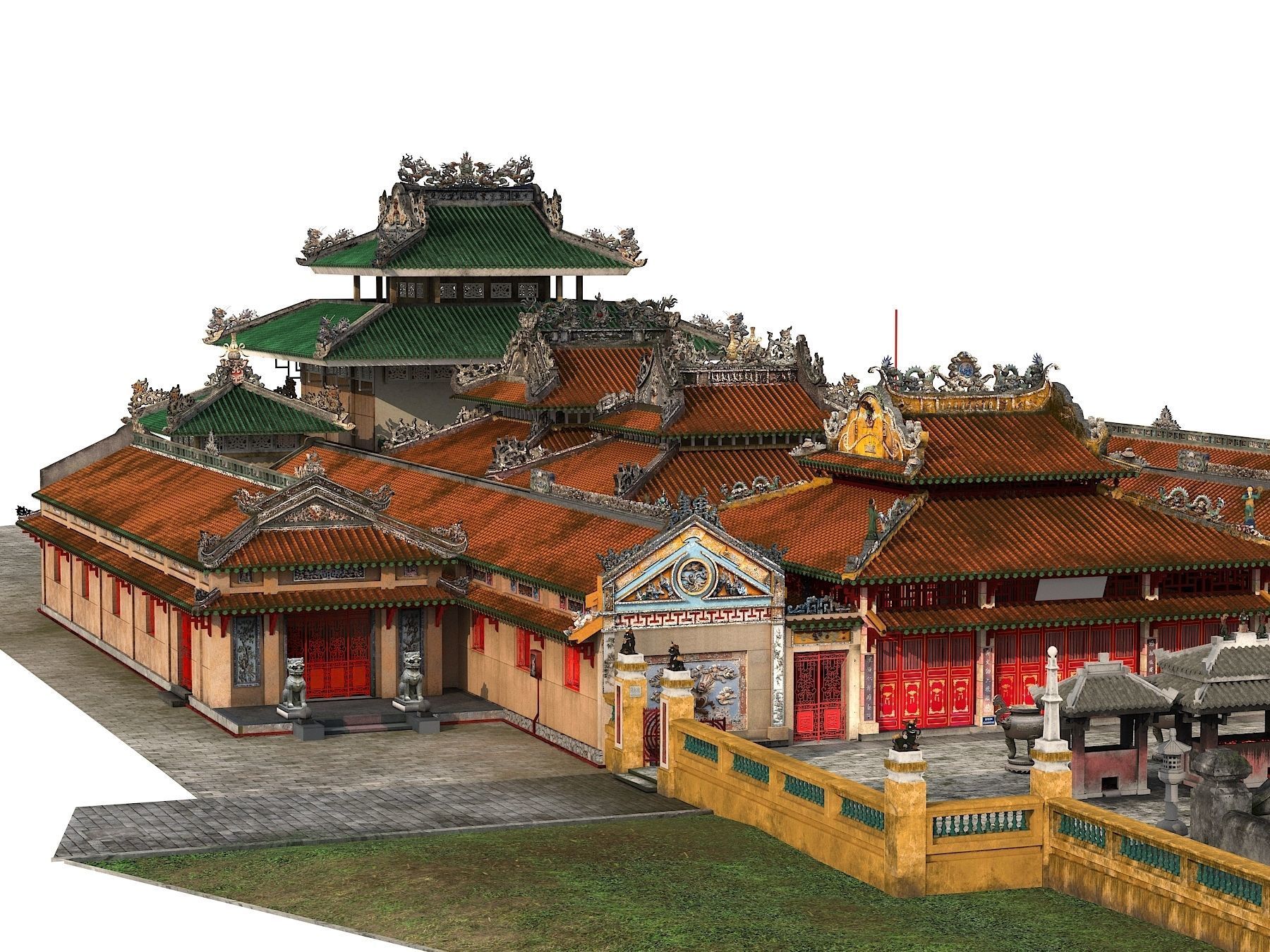 Ancient buildings Low-poly 3D model_1