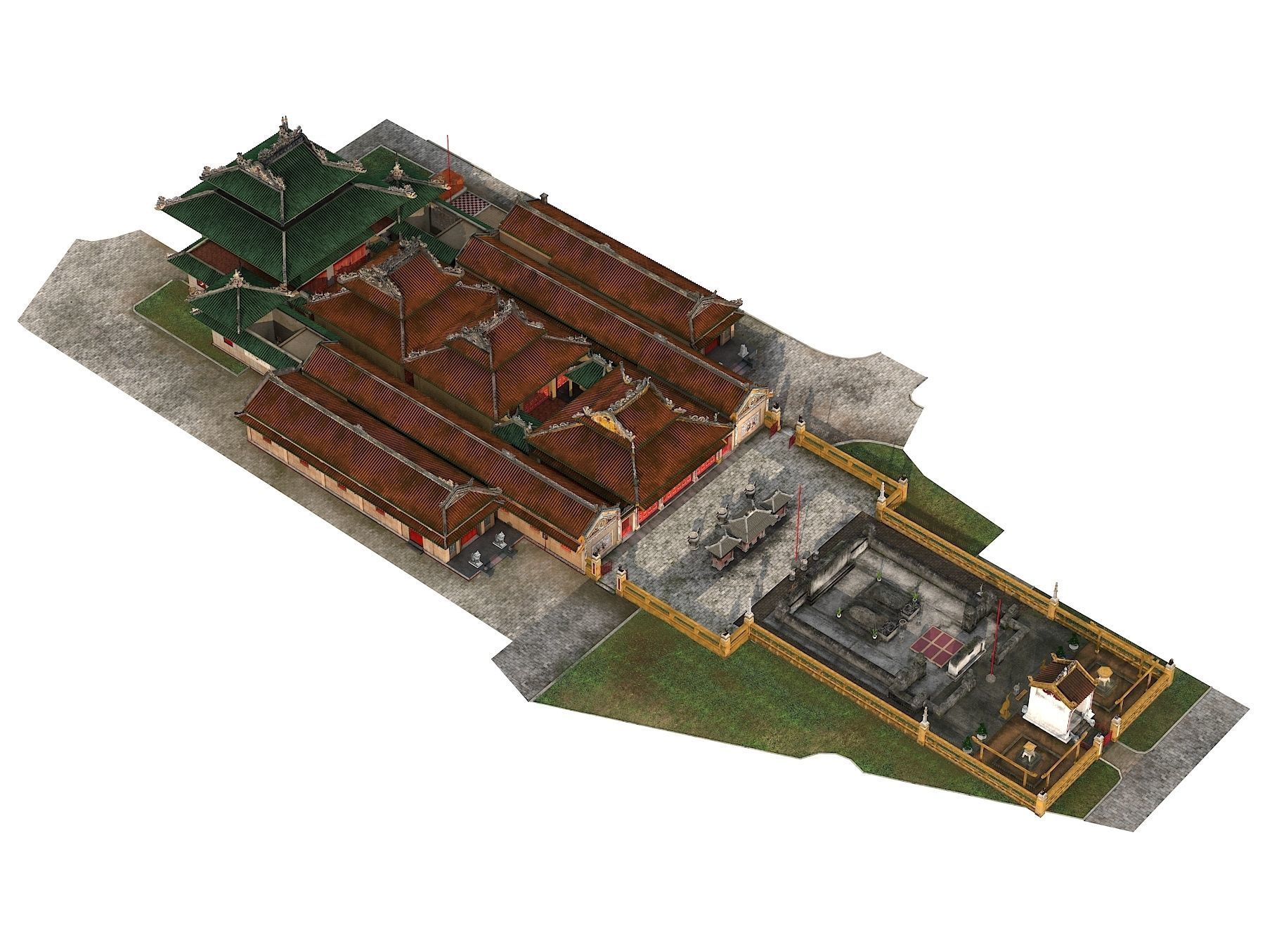 Ancient buildings Low-poly 3D model_4