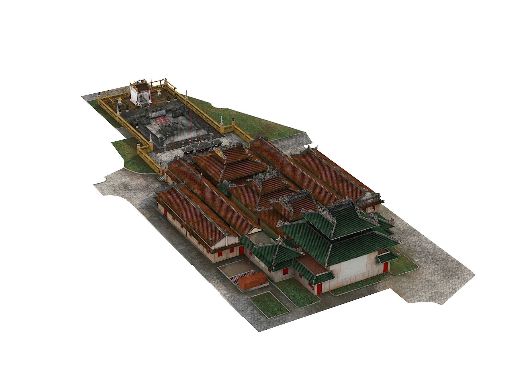 Ancient buildings Low-poly 3D model_6