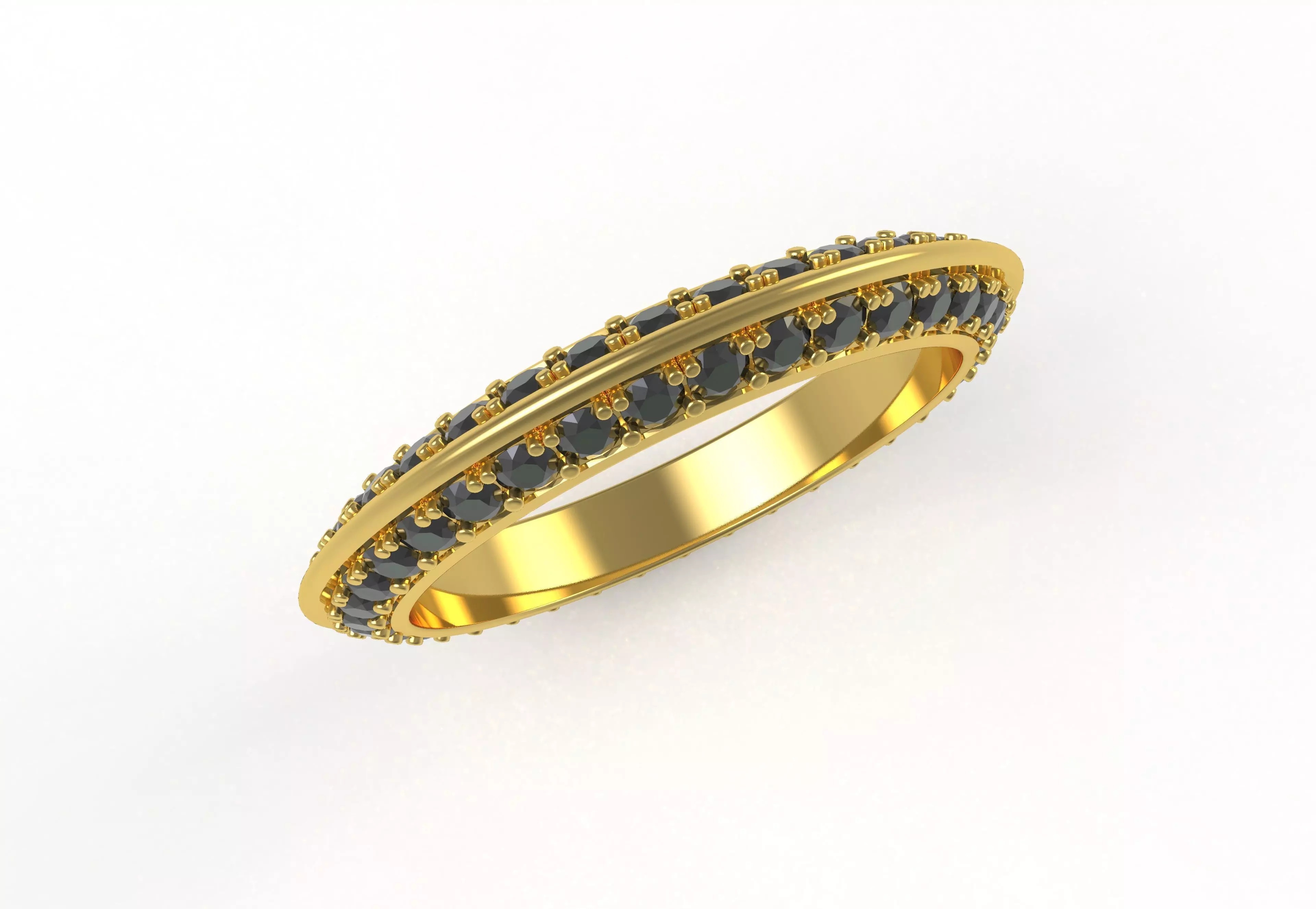 Antique Black Diamond Eternity Wedding Band 3D print model