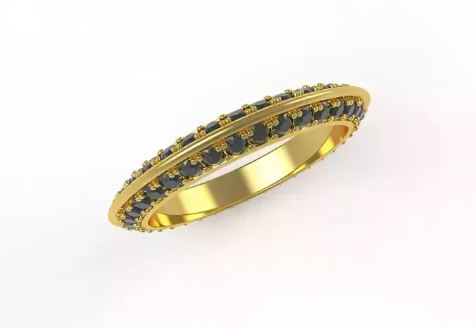 Antique Black Diamond Eternity Wedding Band