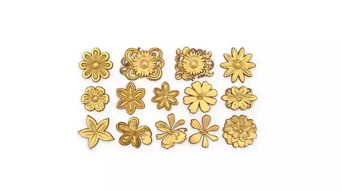  Decorative Flowers Set 01