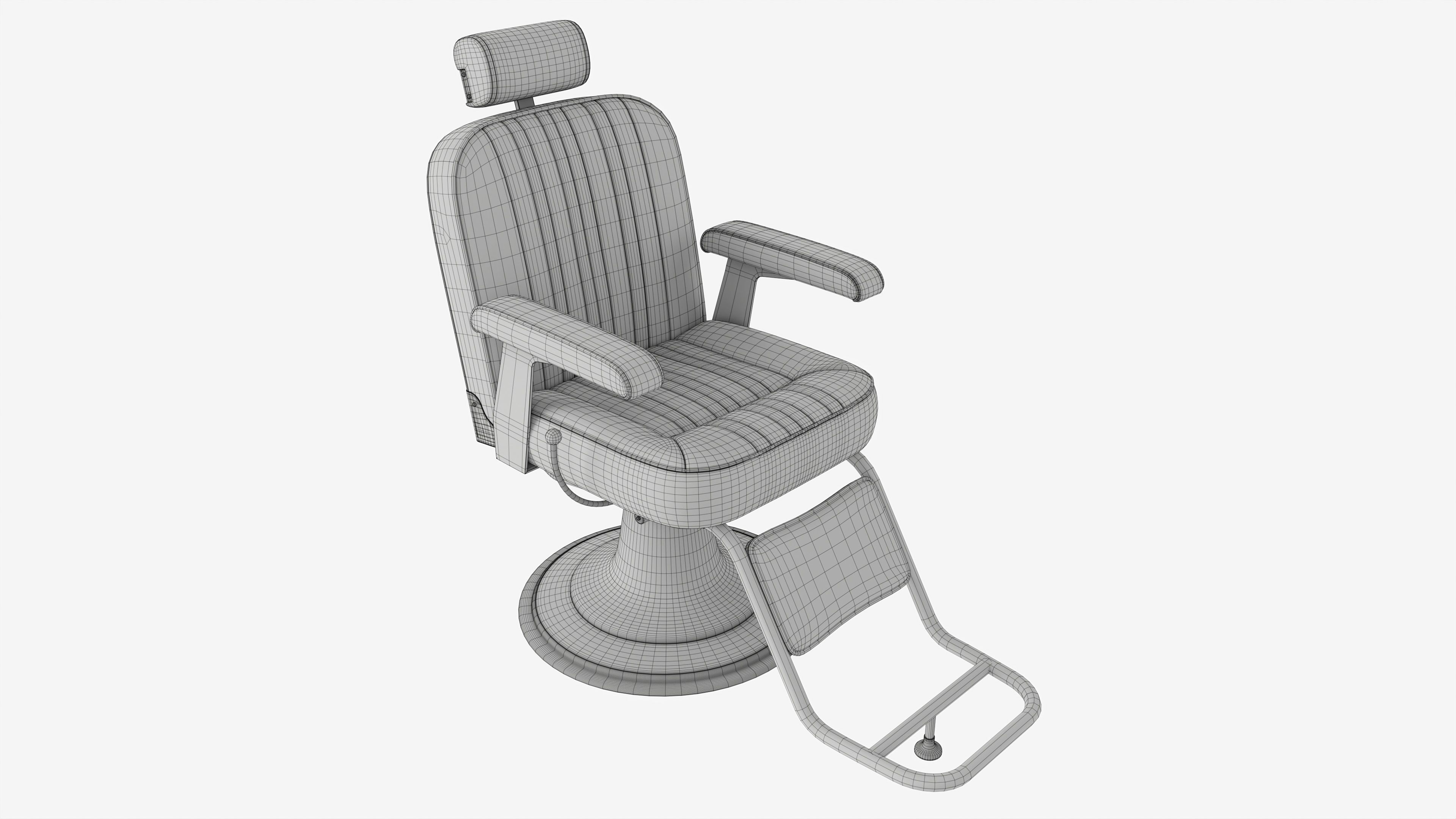 Barber Chair for Hairdressing Salon 3D model_6