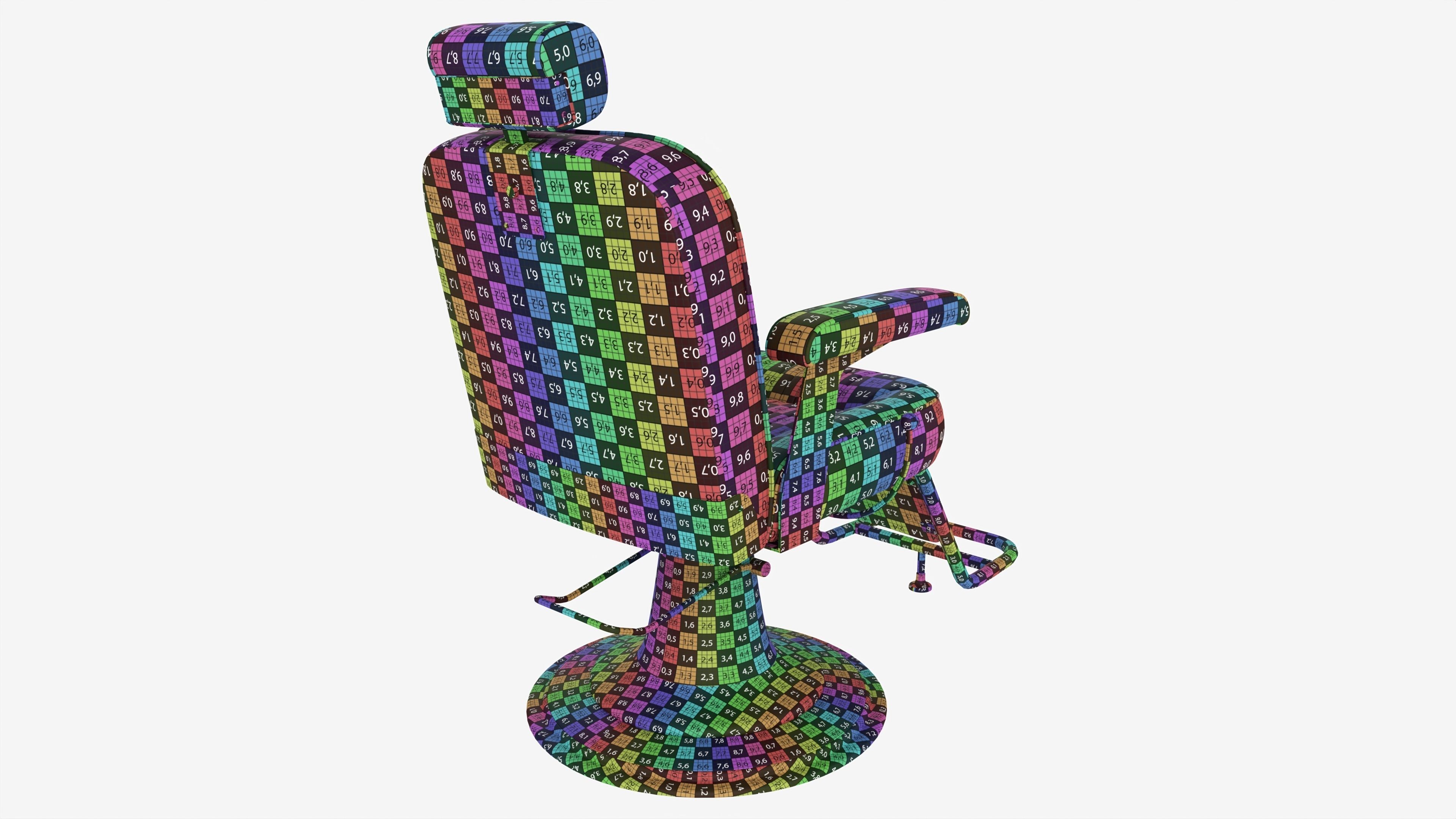 Barber Chair for Hairdressing Salon 3D model_9