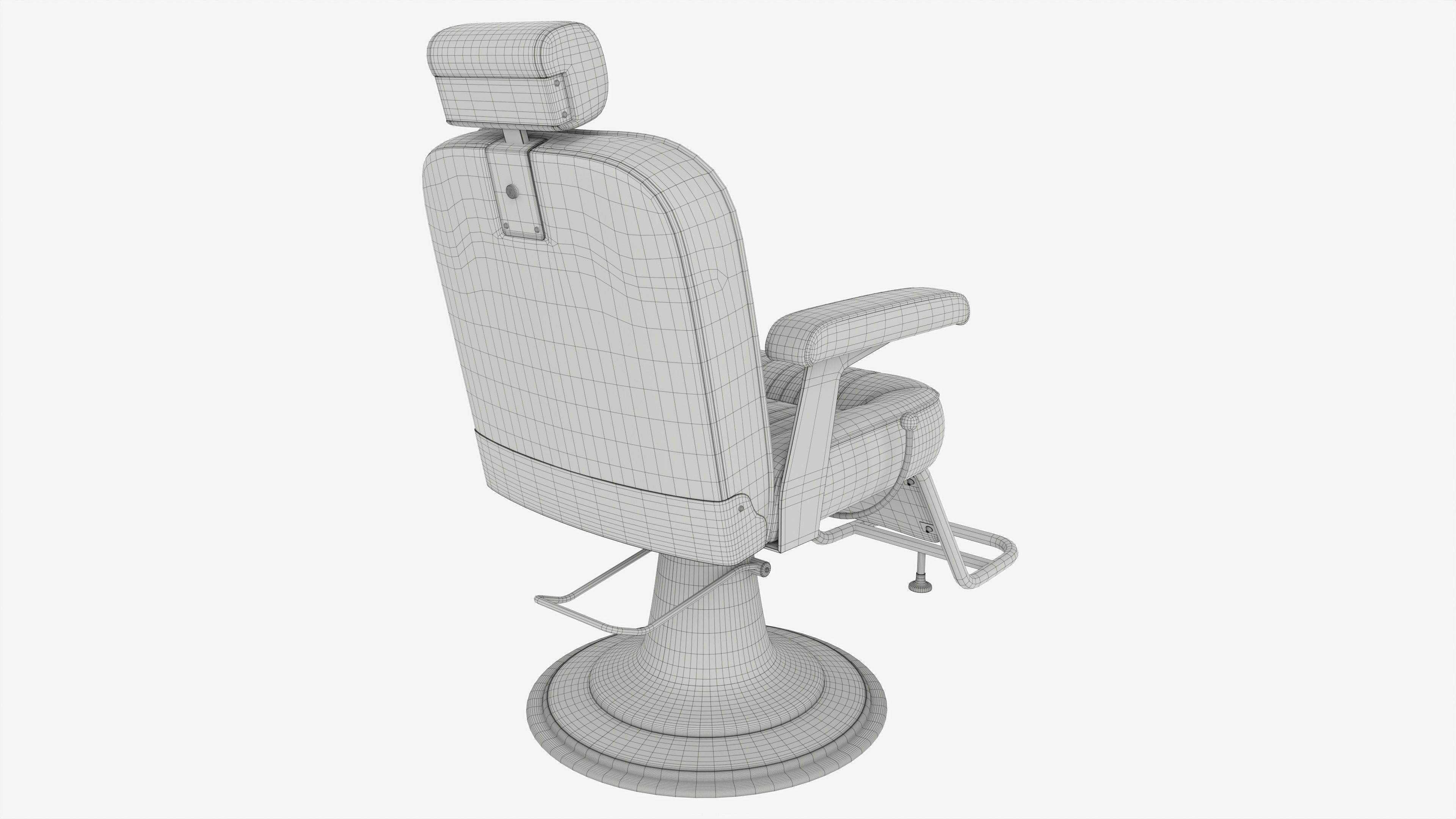 Barber Chair for Hairdressing Salon 3D model_7