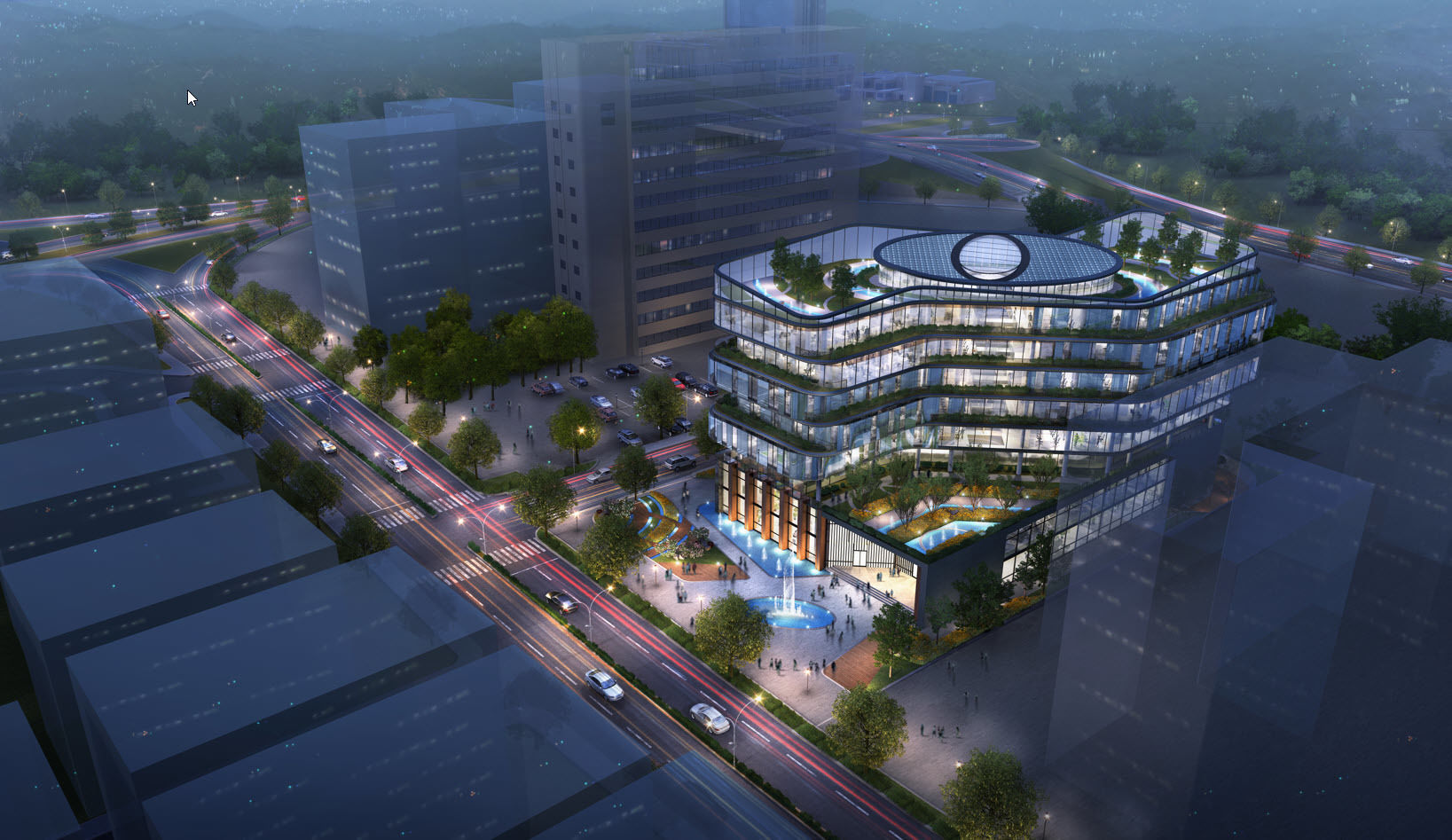 Modern Office Building 3D model_3