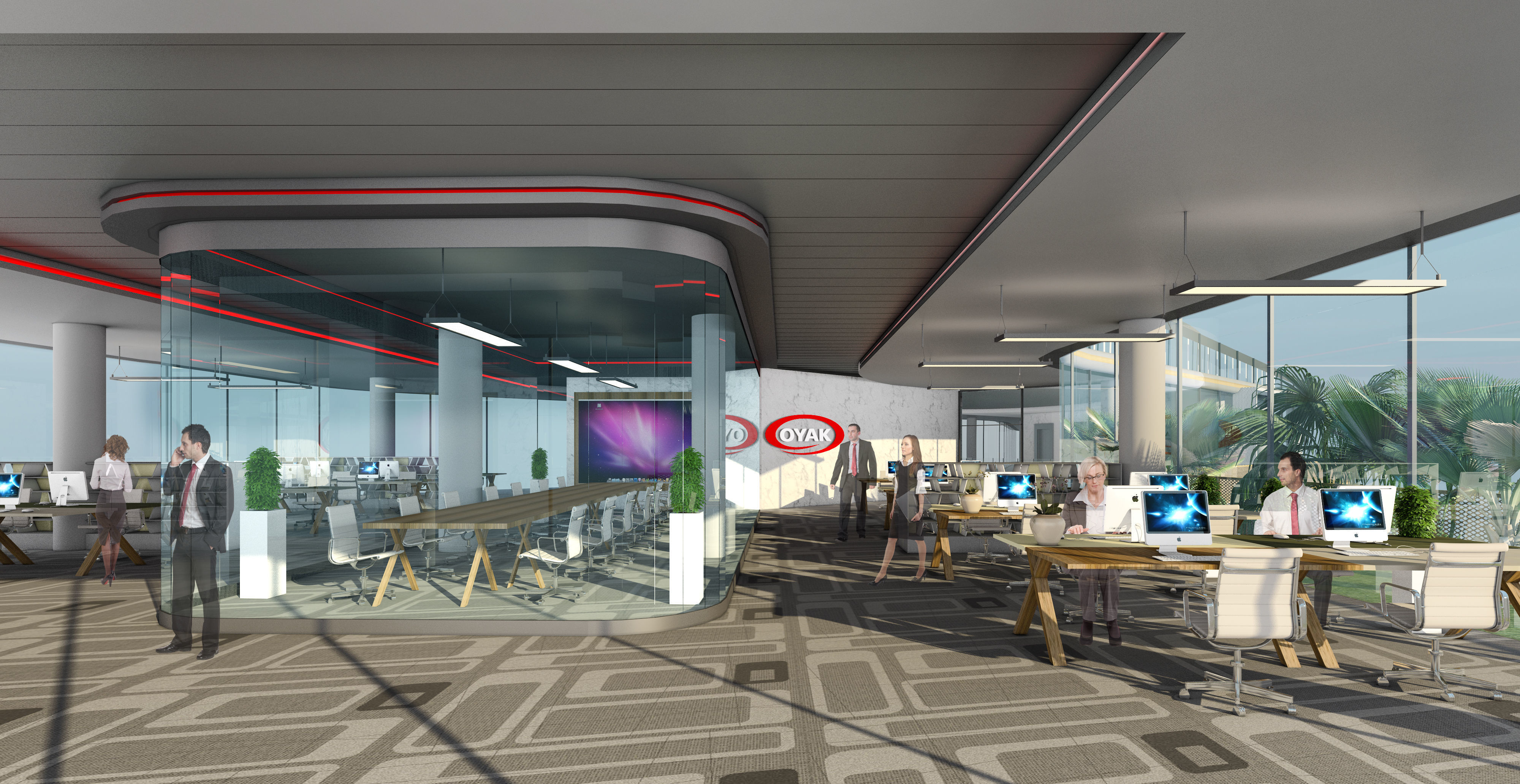 Modern Office Building 3D model_6