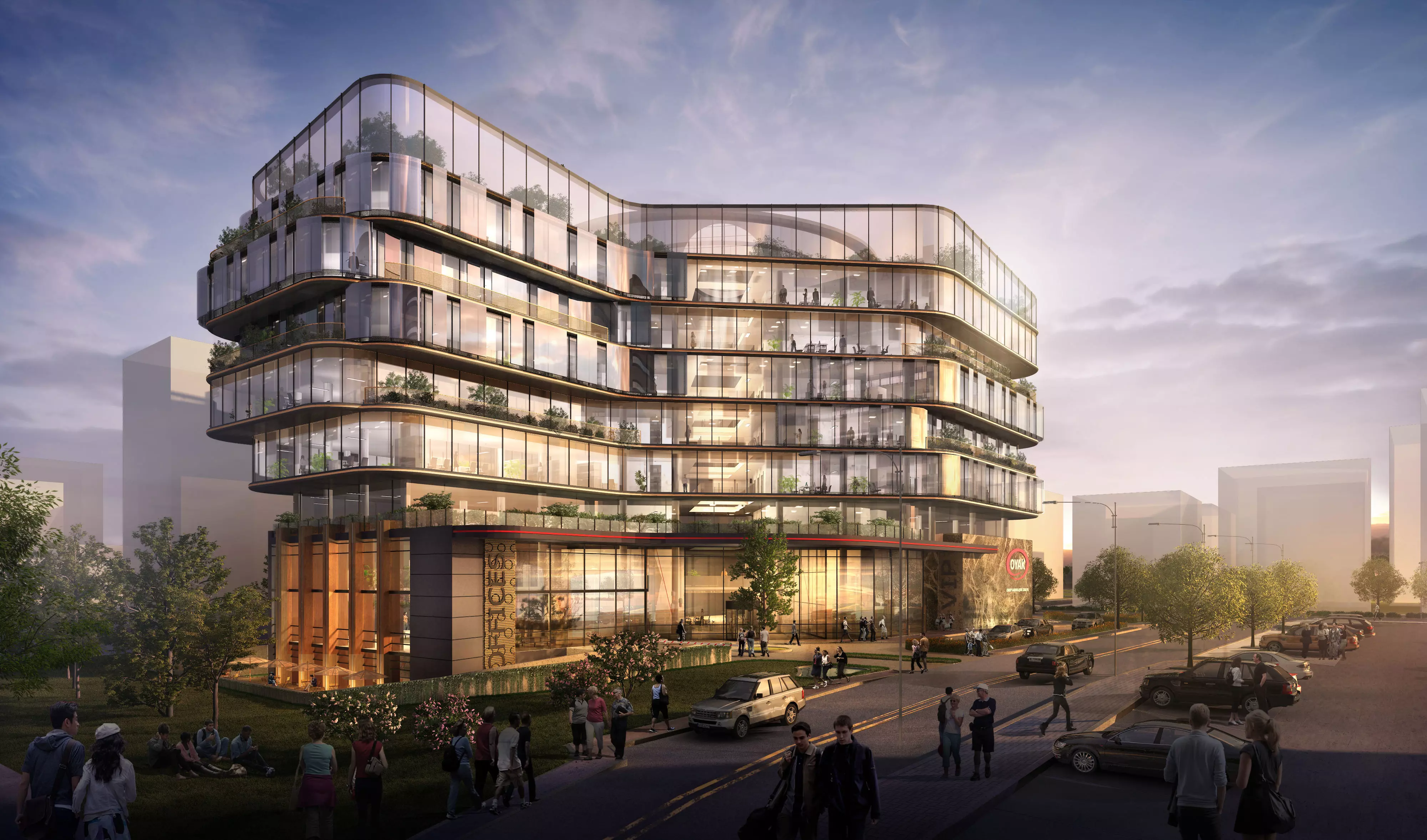 Modern Office Building 3D model_0