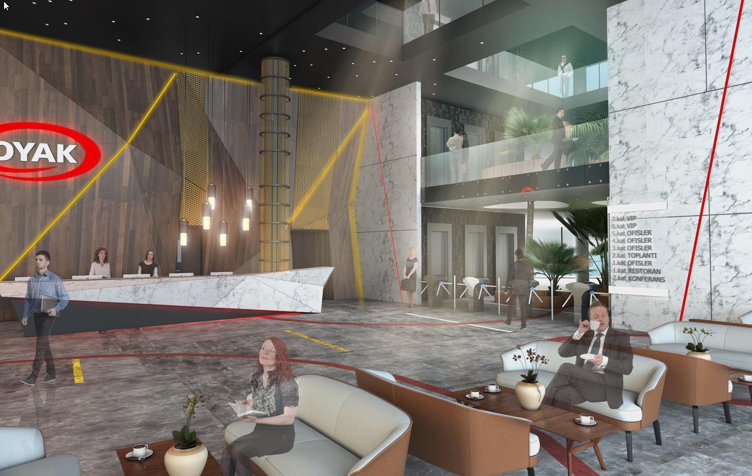 Modern Office Building 3D model_7