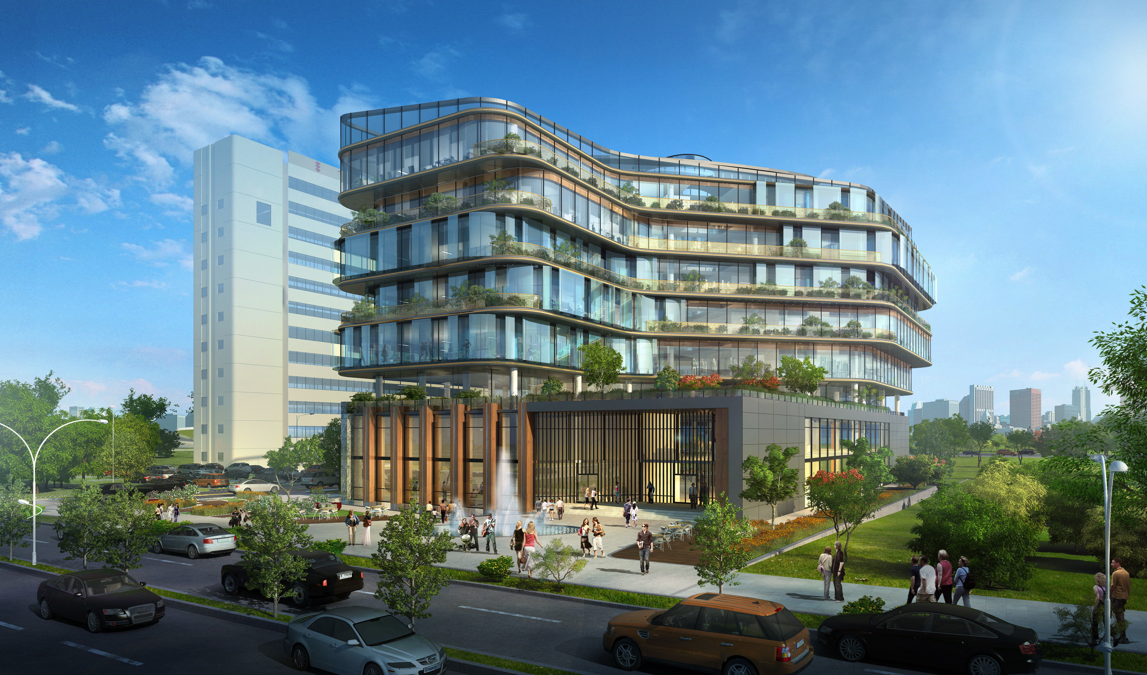 Modern Office Building 3D model_2