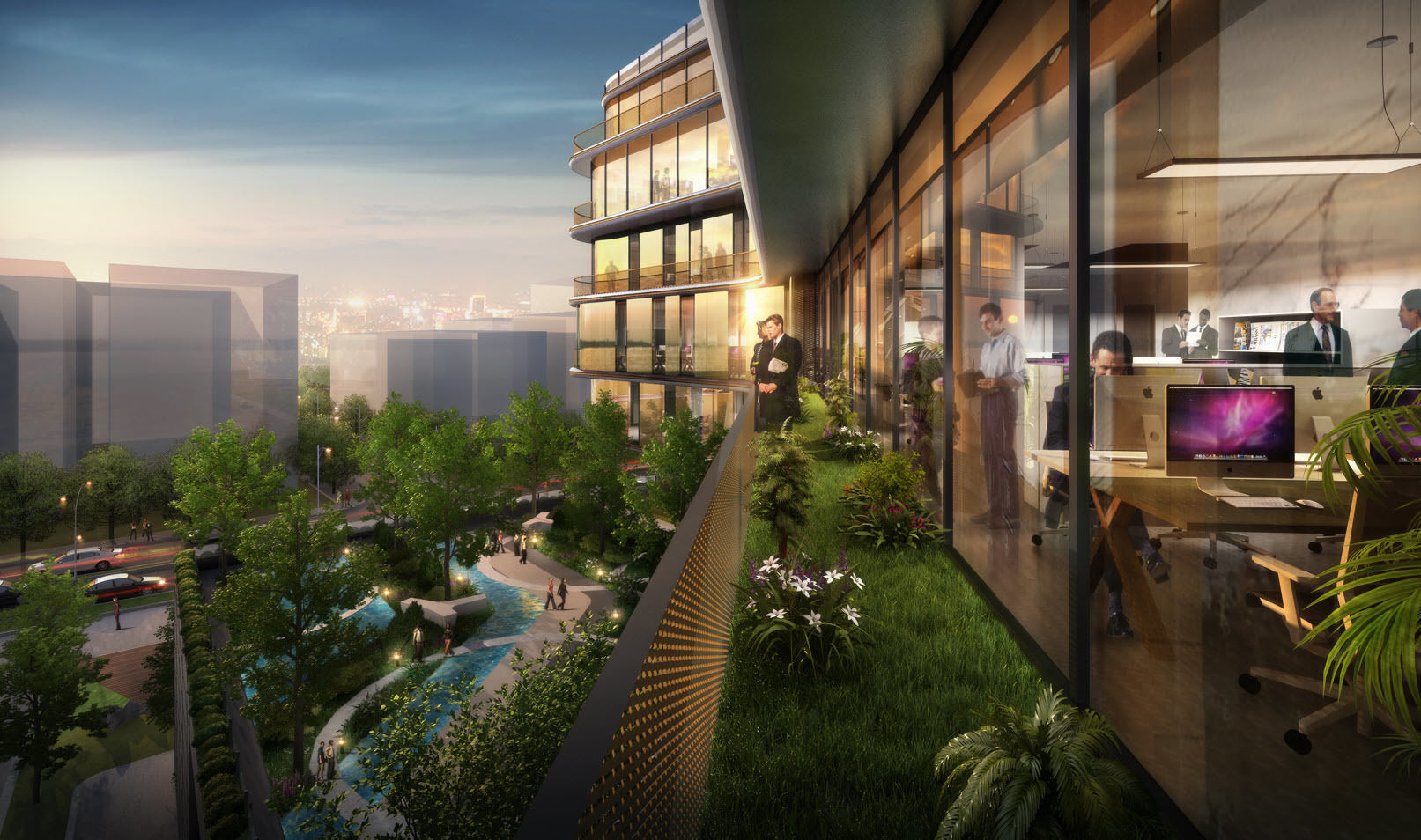 Modern Office Building 3D model_5