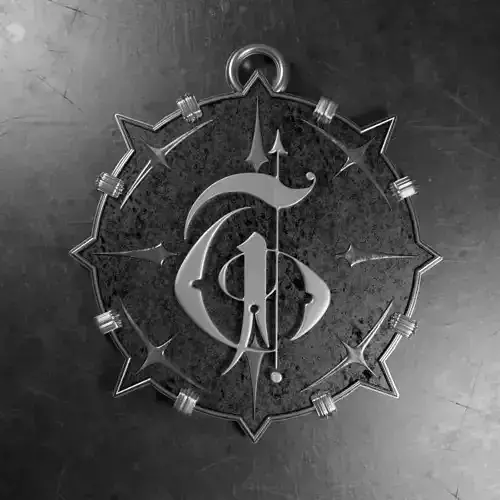 Medallion with letter T 3D printable model 3D print model