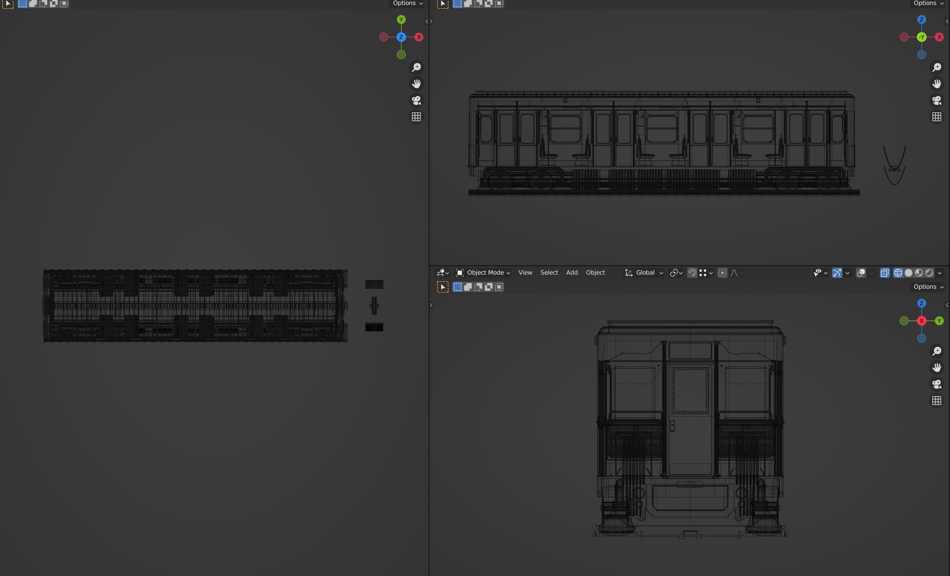 Modular parisian metro interior and exterior 3D model_9