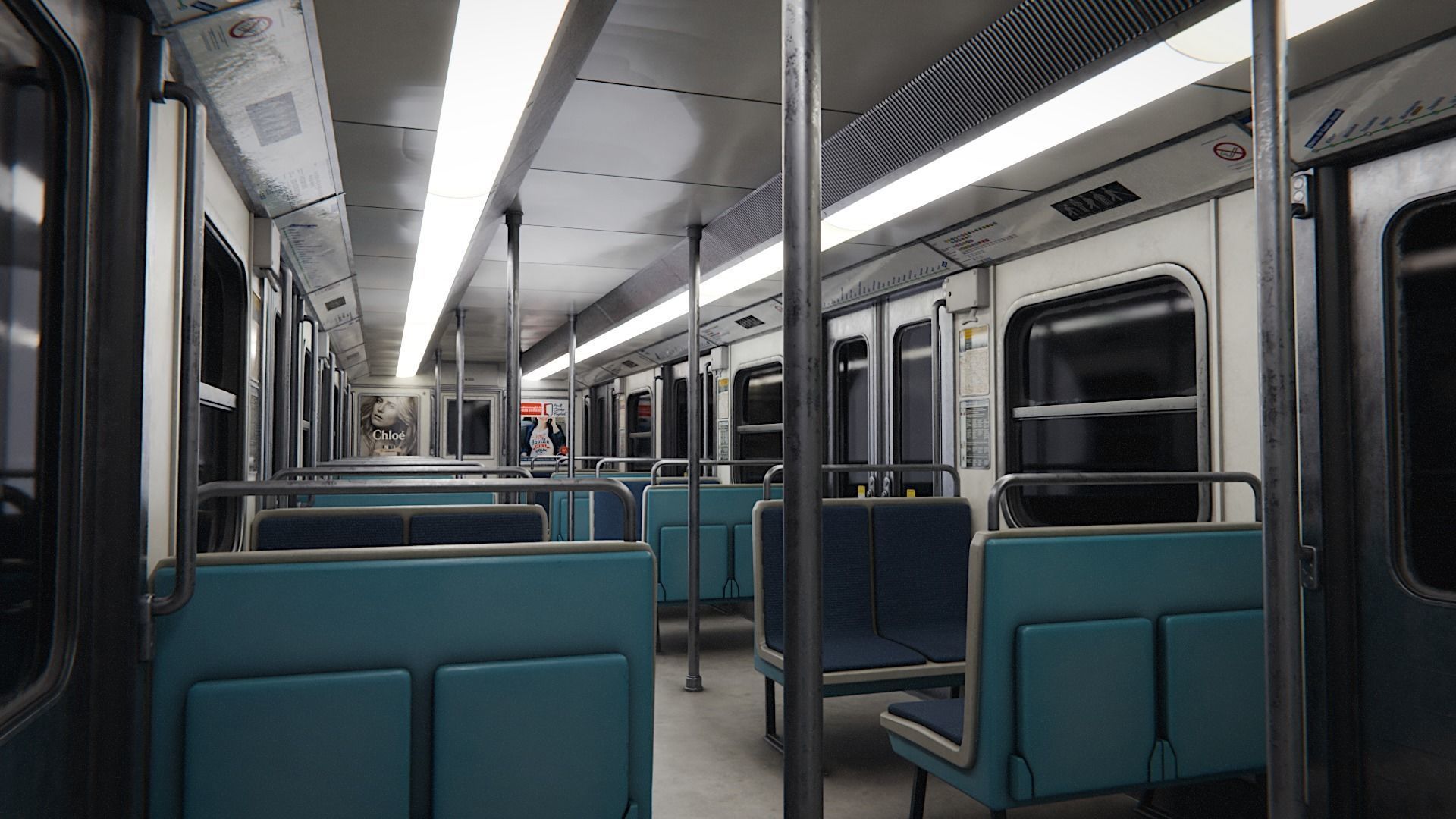 Modular parisian metro interior and exterior 3D model_1