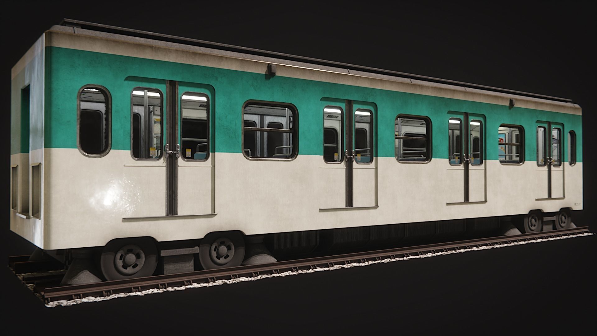 Modular parisian metro interior and exterior 3D model_5