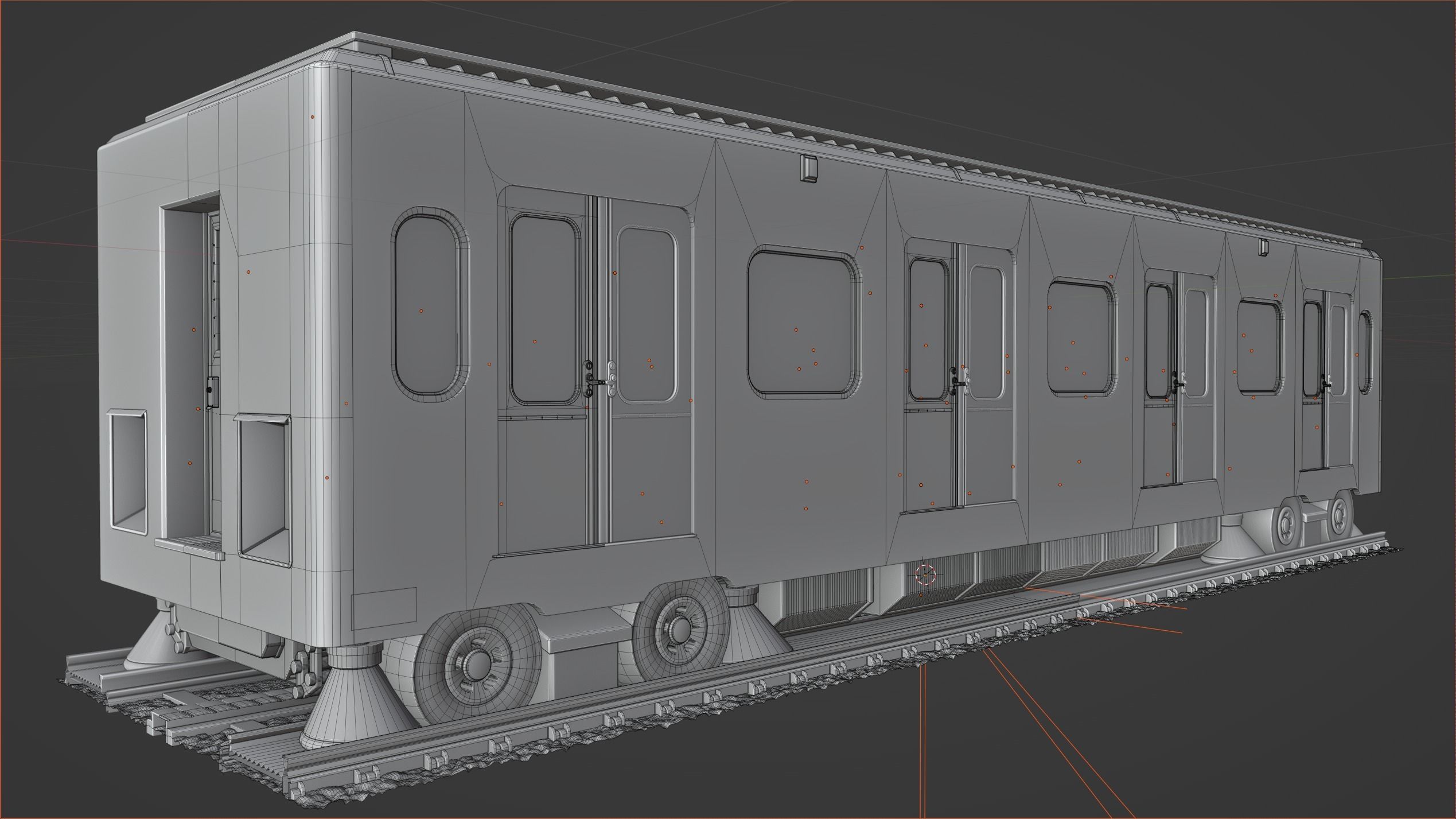 Modular parisian metro interior and exterior 3D model_7