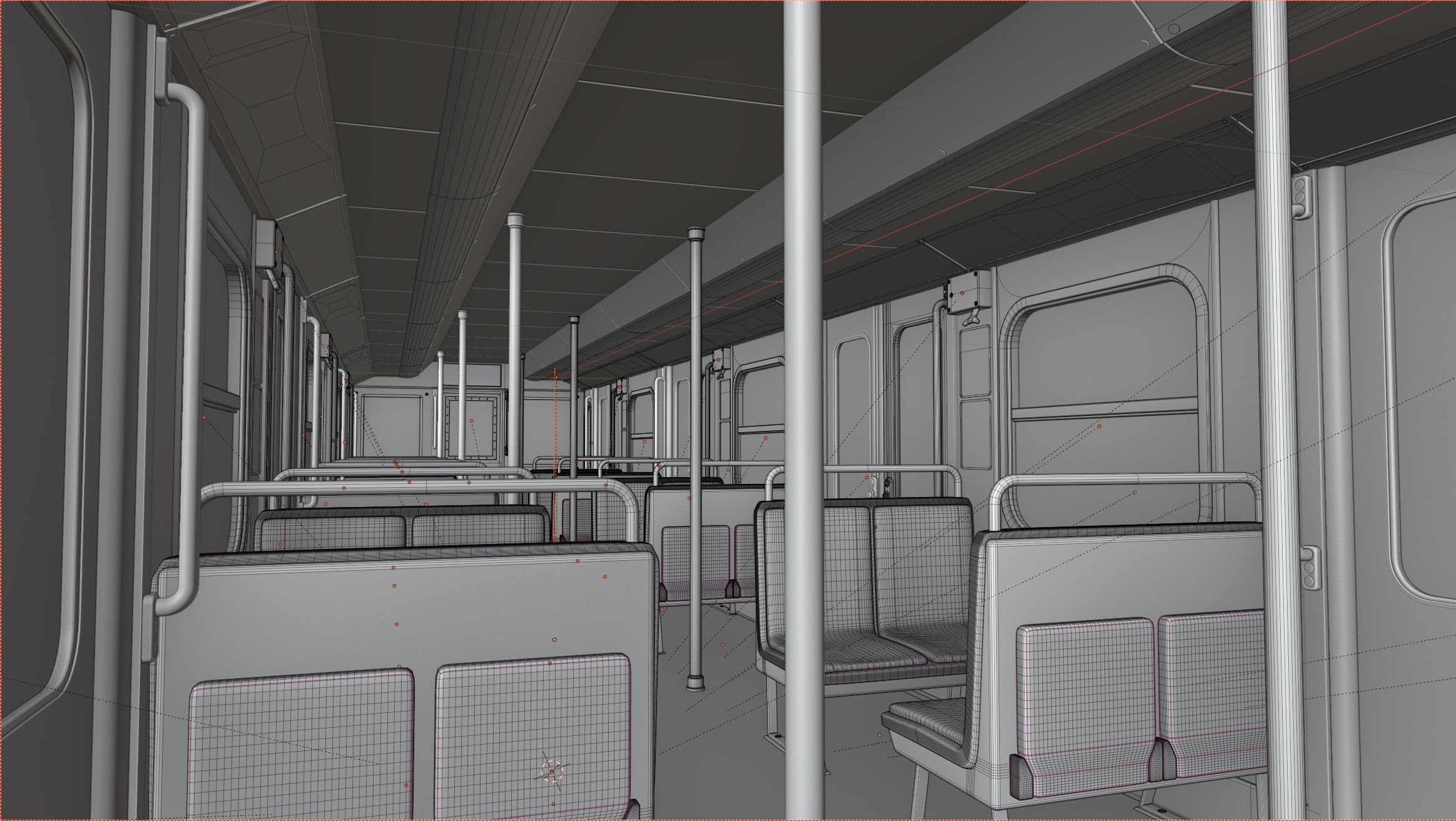 Modular parisian metro interior and exterior 3D model_8