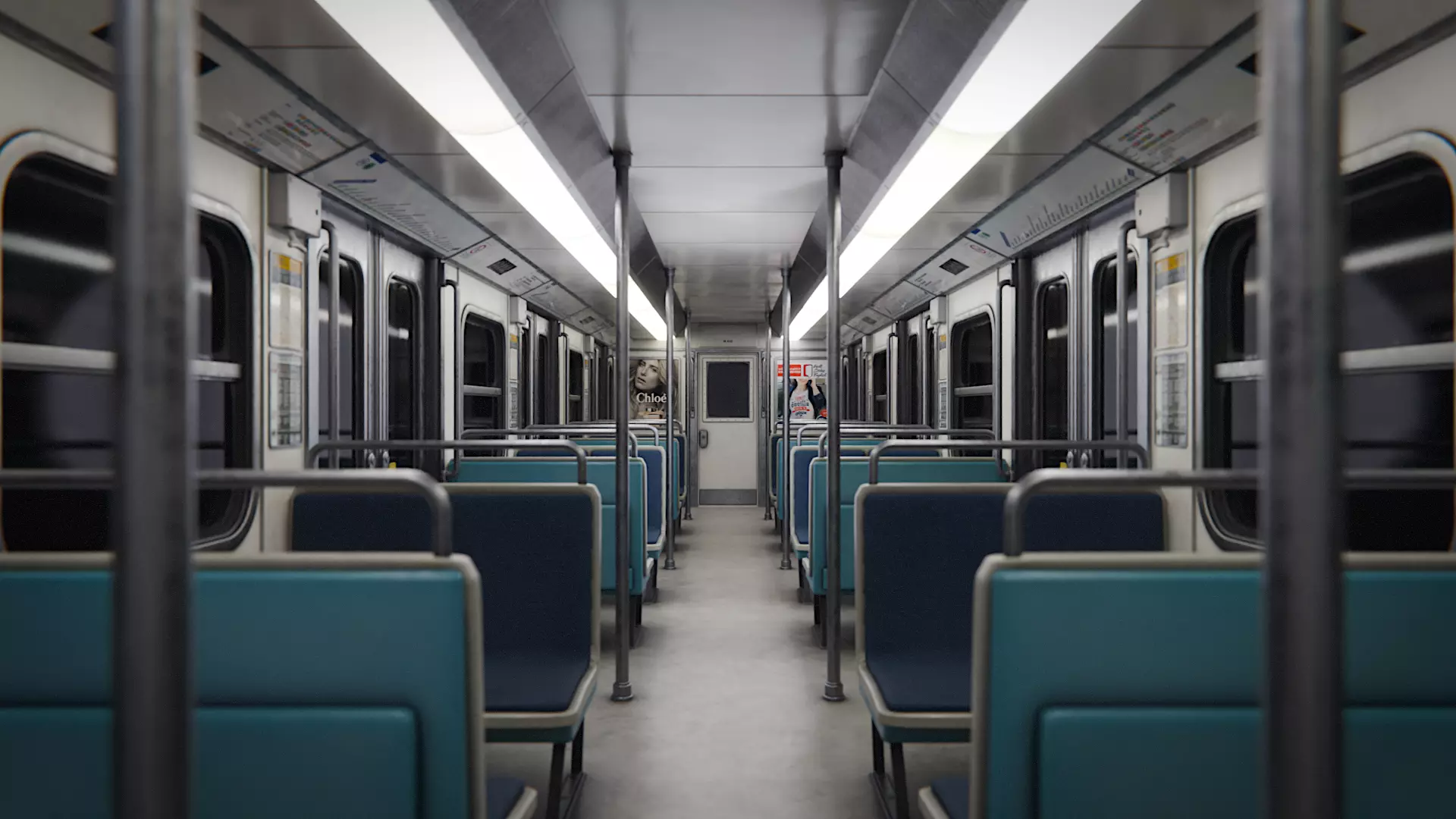 Modular parisian metro interior and exterior 3D model_0