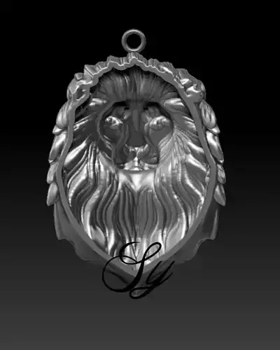 LION SILVER GOLD PENDANT 3D MODEL